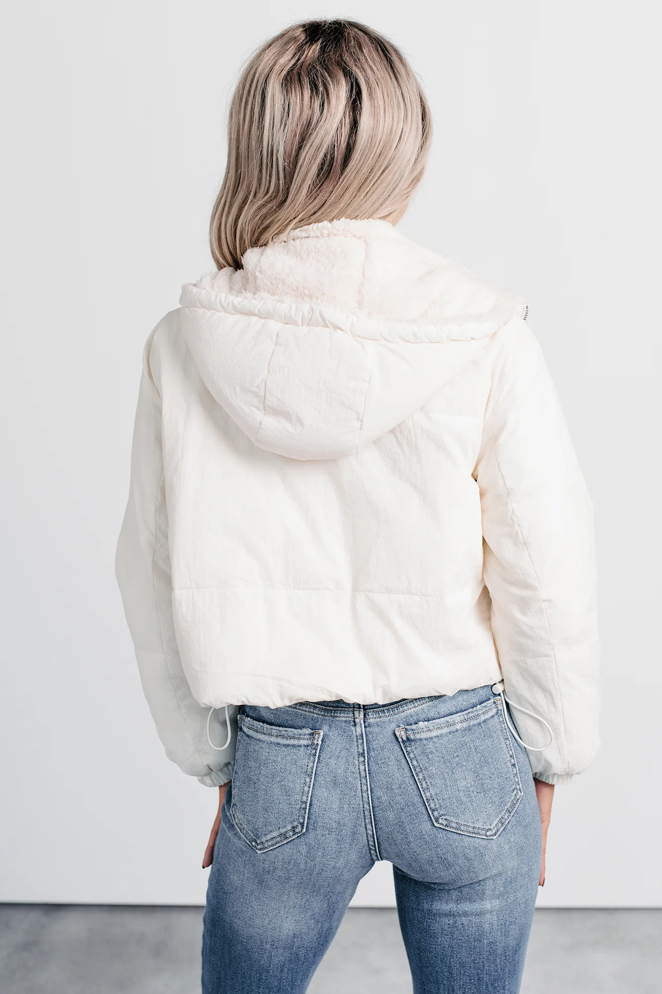 Iced White Chocolate Latte Sherpa Reversible Coat (Ivory) - Image 4