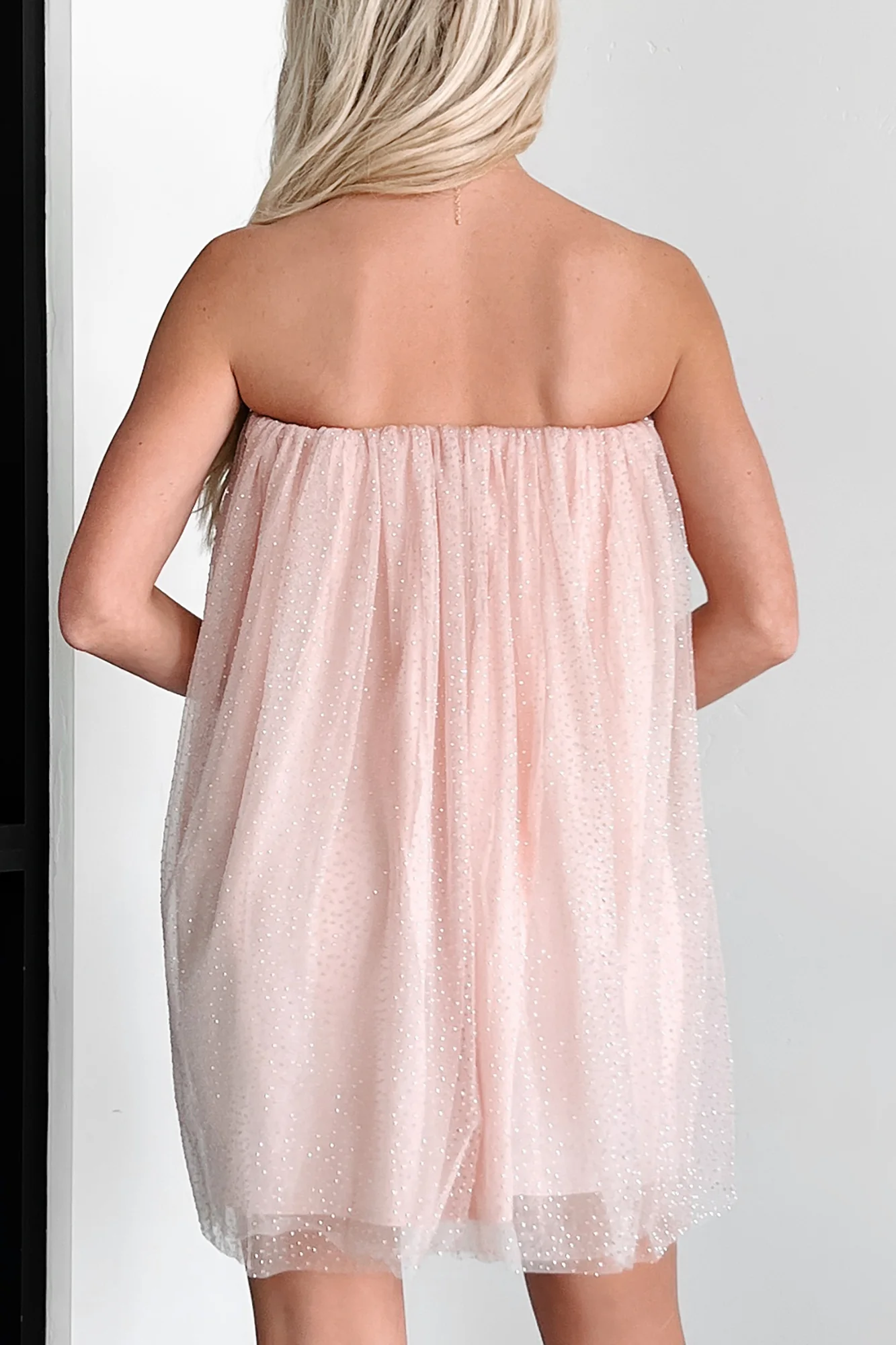In A Dreamland Rhinestone Tulle Mini Dress/Skirt (Blush) - Image 5