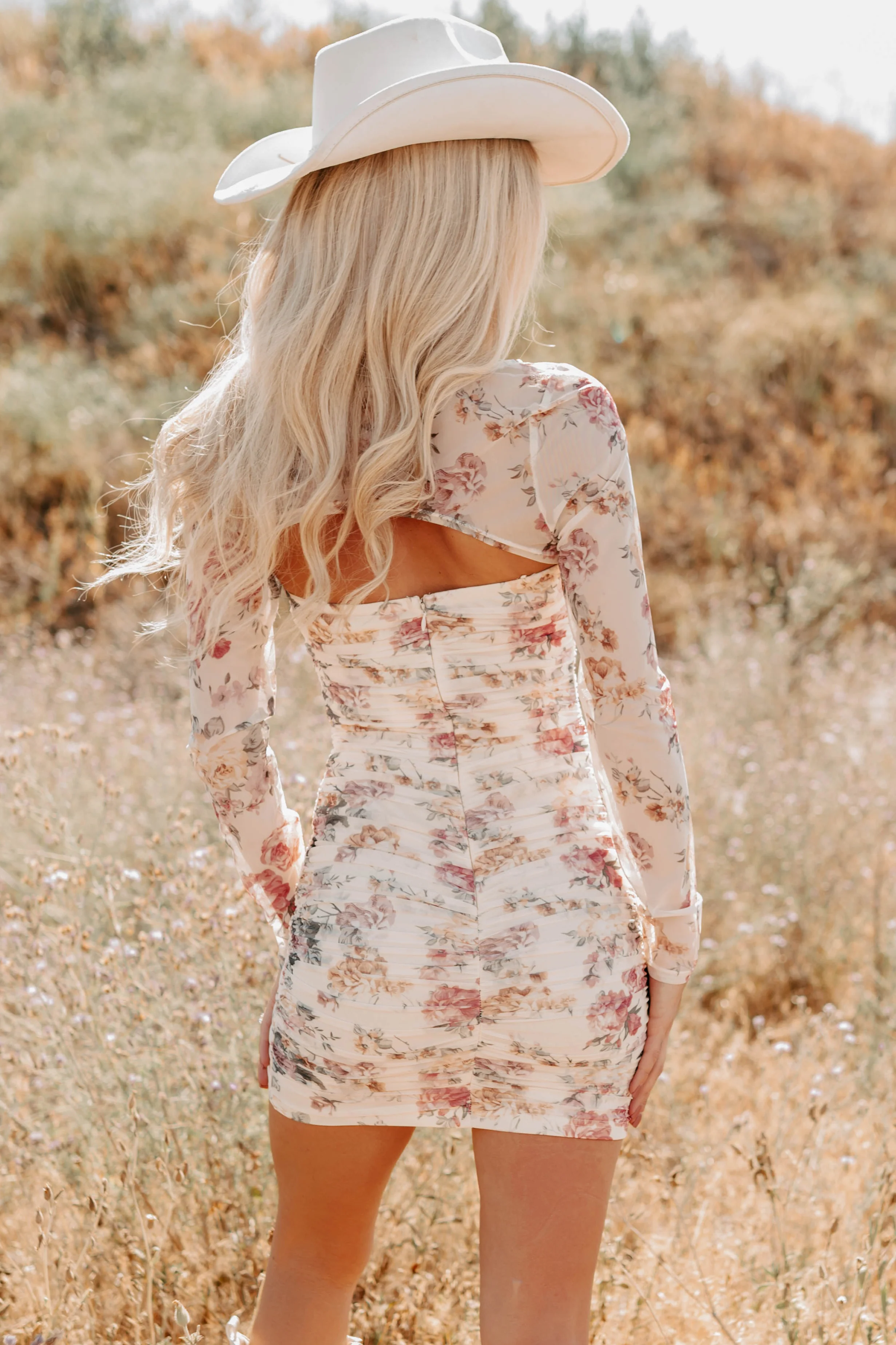 Inner Beauty Two Piece Floral Mini Dress (Cream/Multi) - Image 4