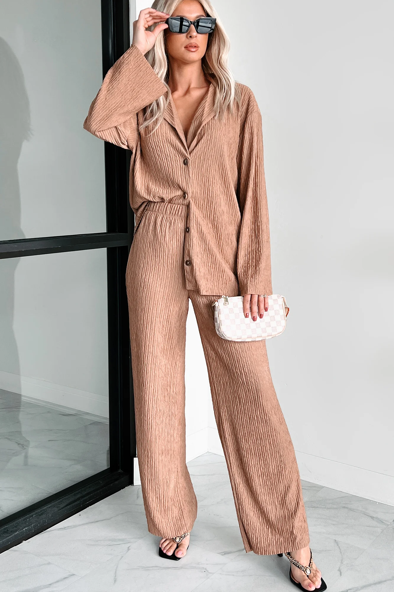 Interesting Scenarios Textured Wide Leg Pants (Coco) - Image 4