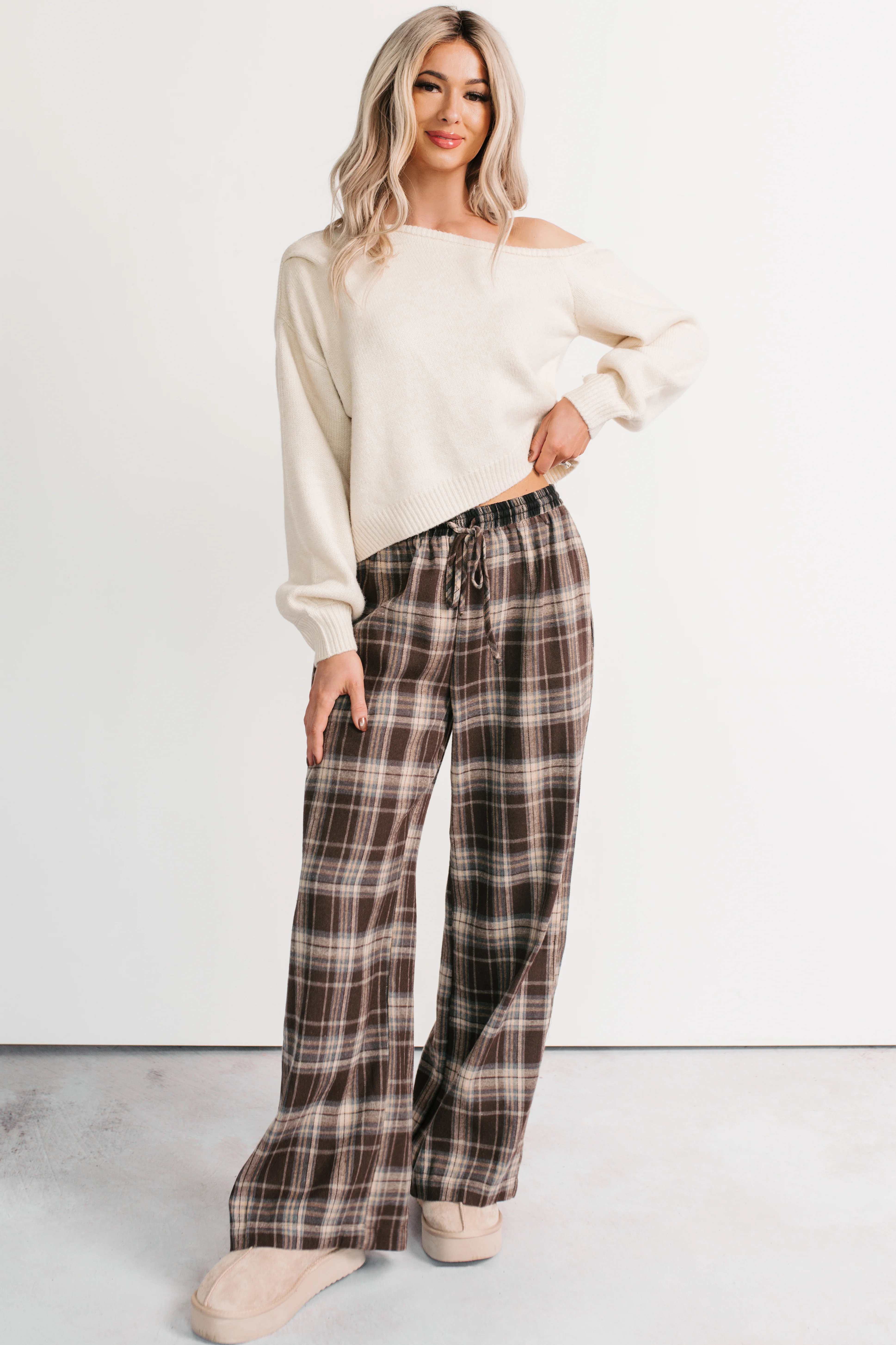 Into Your Arms One-Shoulder Knit Sweater (Cream) - Image 12