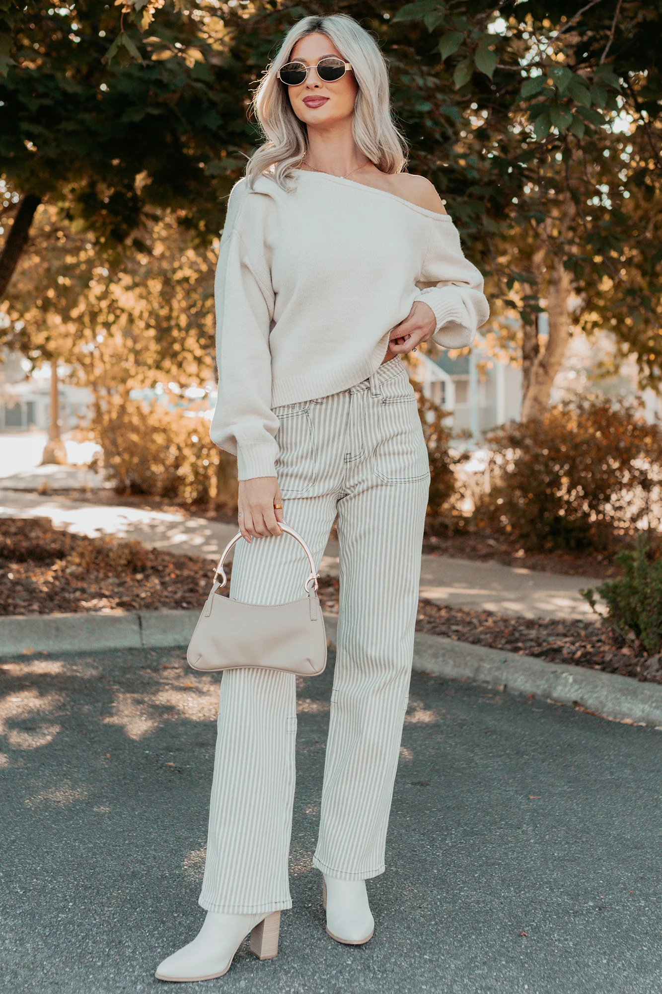 Into Your Arms One-Shoulder Knit Sweater (Cream) - Image 8