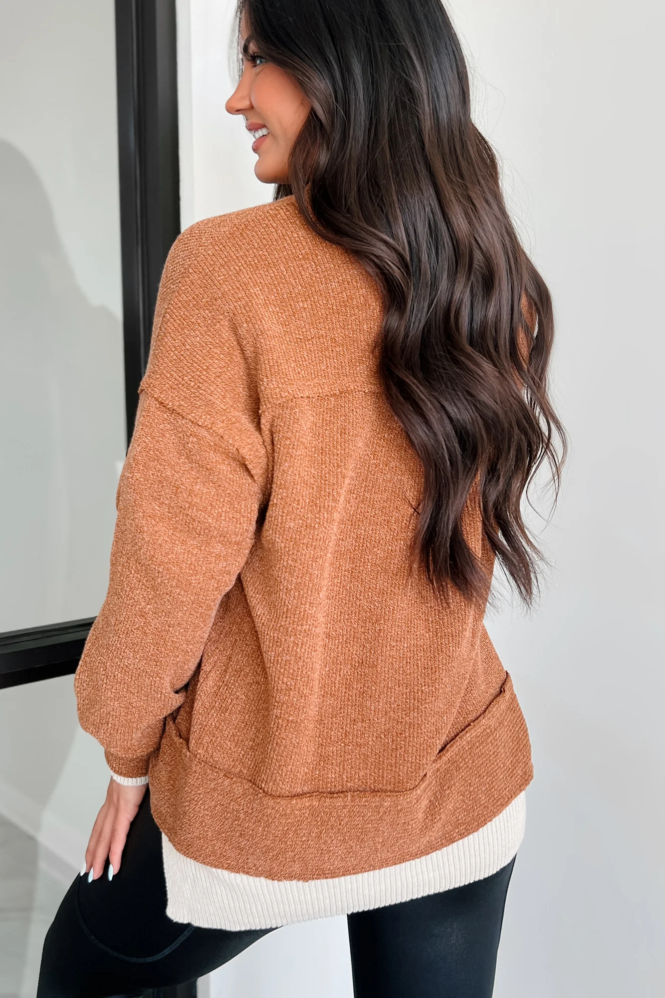 Iona Knit Shacket (Brown) - Image 4