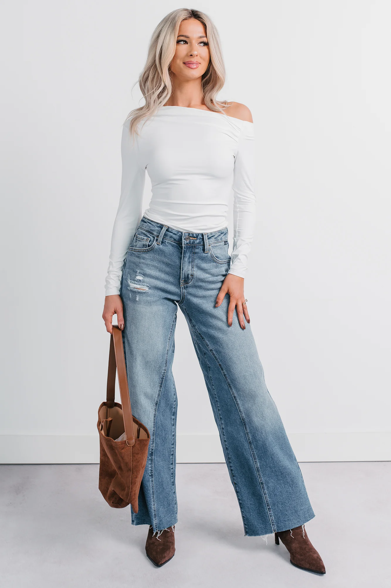 Isaac Mid Rise Wide Leg Cello Jeans (Medium) - Image 9