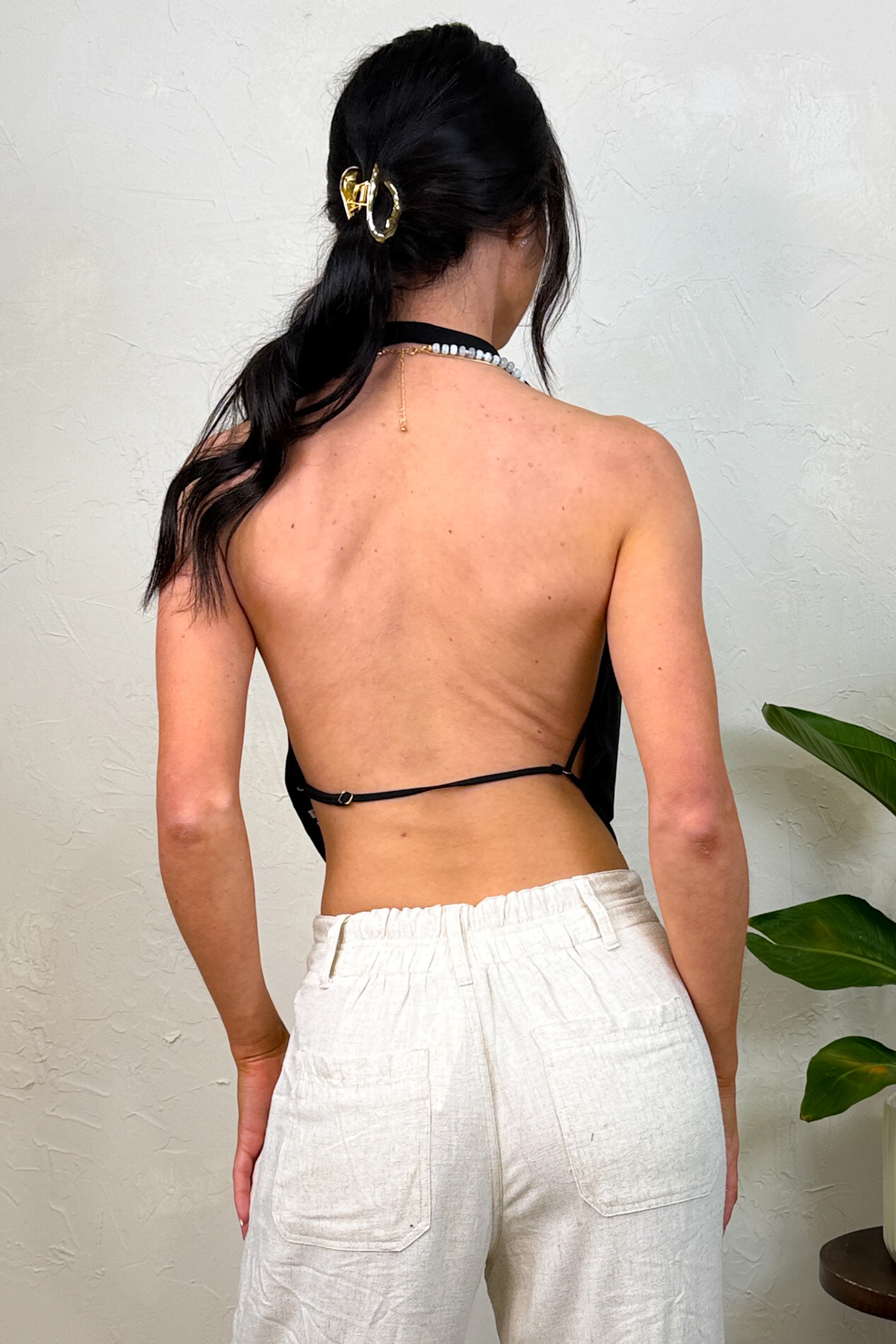 It Girl Energy Backless Halter Top (Black) - Image 6