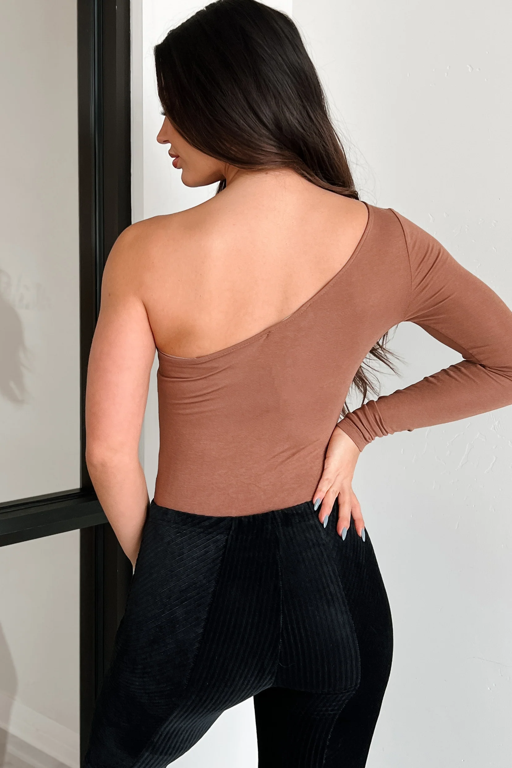 DOORBUSTER It's Always Been You One Shoulder Bodysuit (Tiramisu) - Image 4