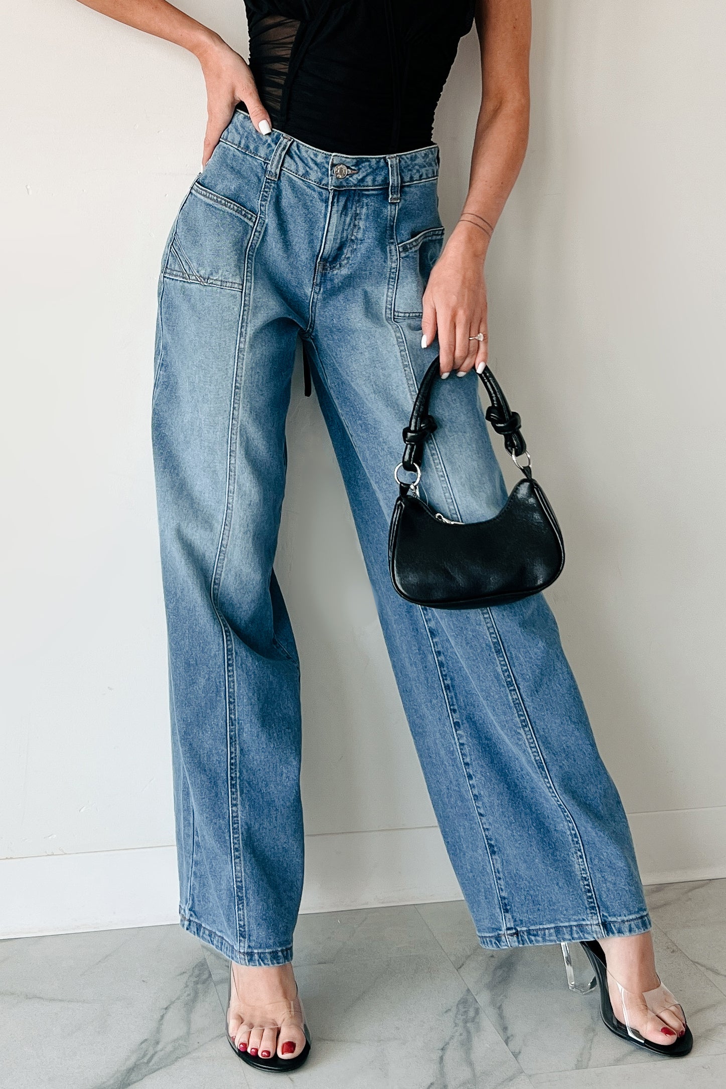 Ivana High Rise Wide Leg Almost Famous Jeans (Medium) - Image 2