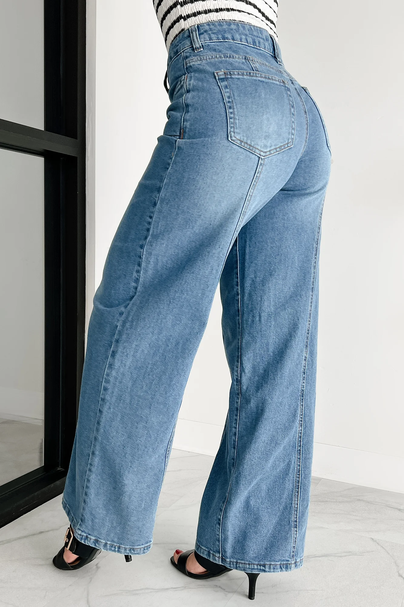 Ivana High Rise Wide Leg Almost Famous Jeans (Medium) - Image 3