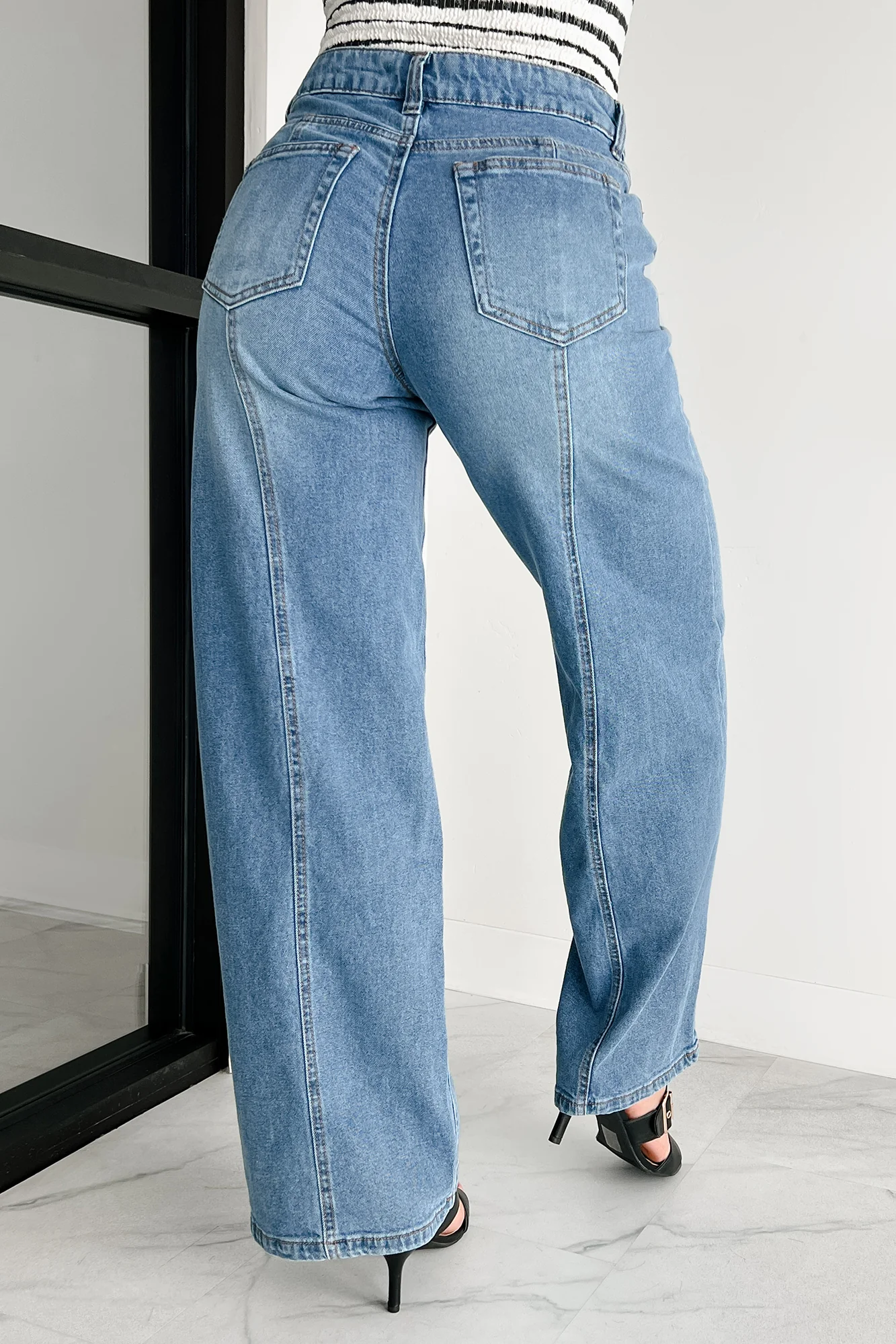 Ivana High Rise Wide Leg Almost Famous Jeans (Medium) - Image 4