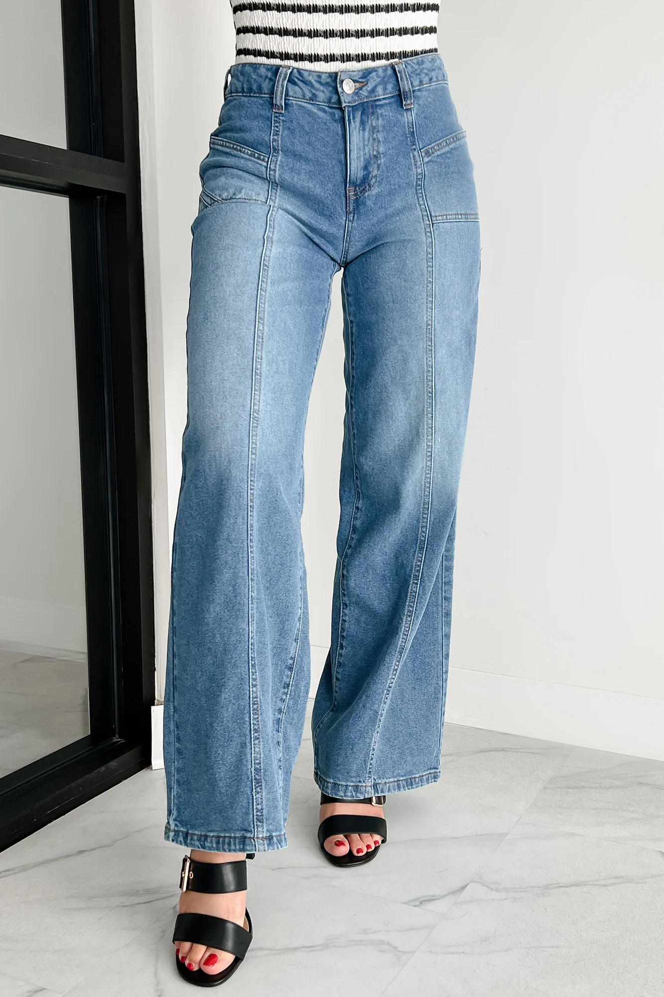 Ivana High Rise Wide Leg Almost Famous Jeans (Medium) - Image 7