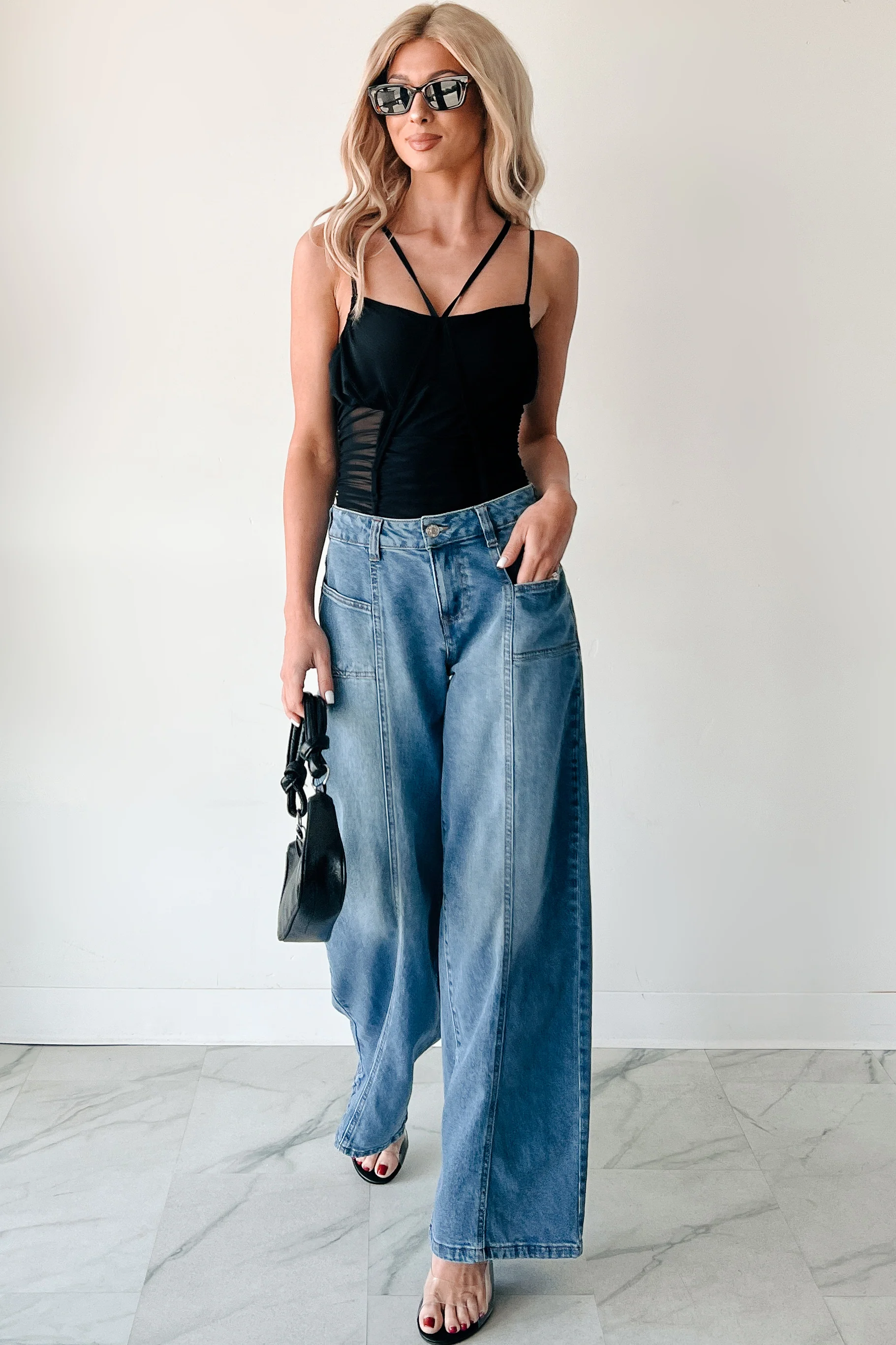Ivana High Rise Wide Leg Almost Famous Jeans (Medium) - Image 8