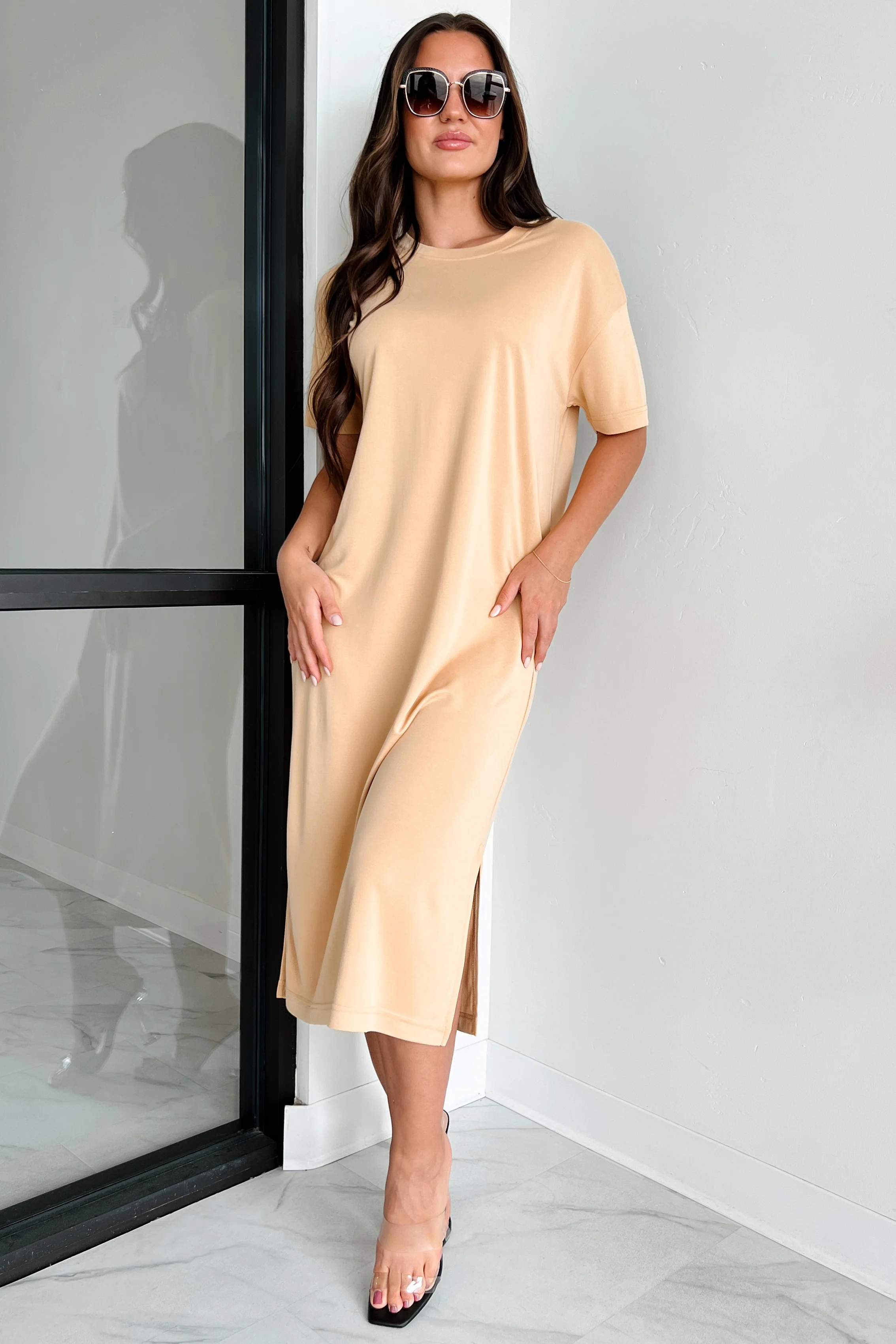 Jaylen T-Shirt Midi Dress (Mustard) - Image 7