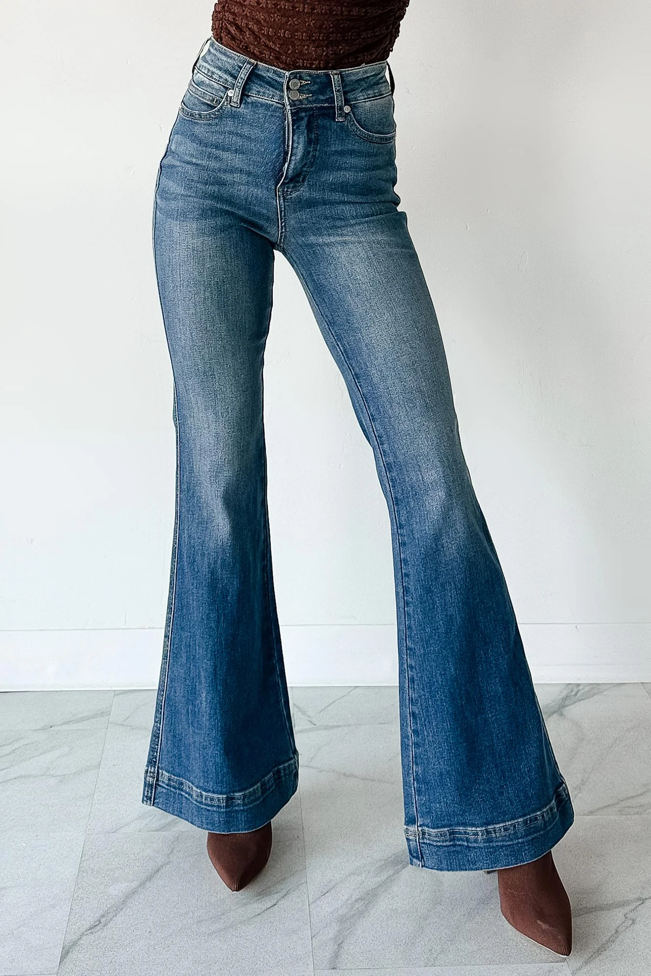 Jensen High Rise Flare Judy Blue Jeans (Medium) - Image 6