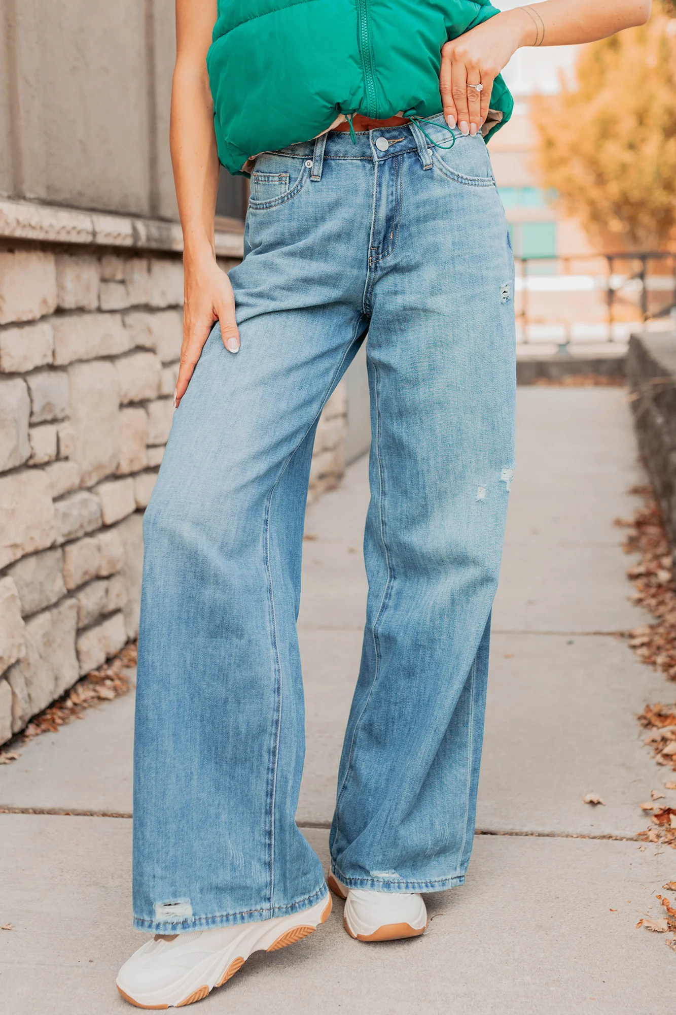 Jillian High Rise Wide Leg Mica Denim Jeans (Le Bleu) - Image 2