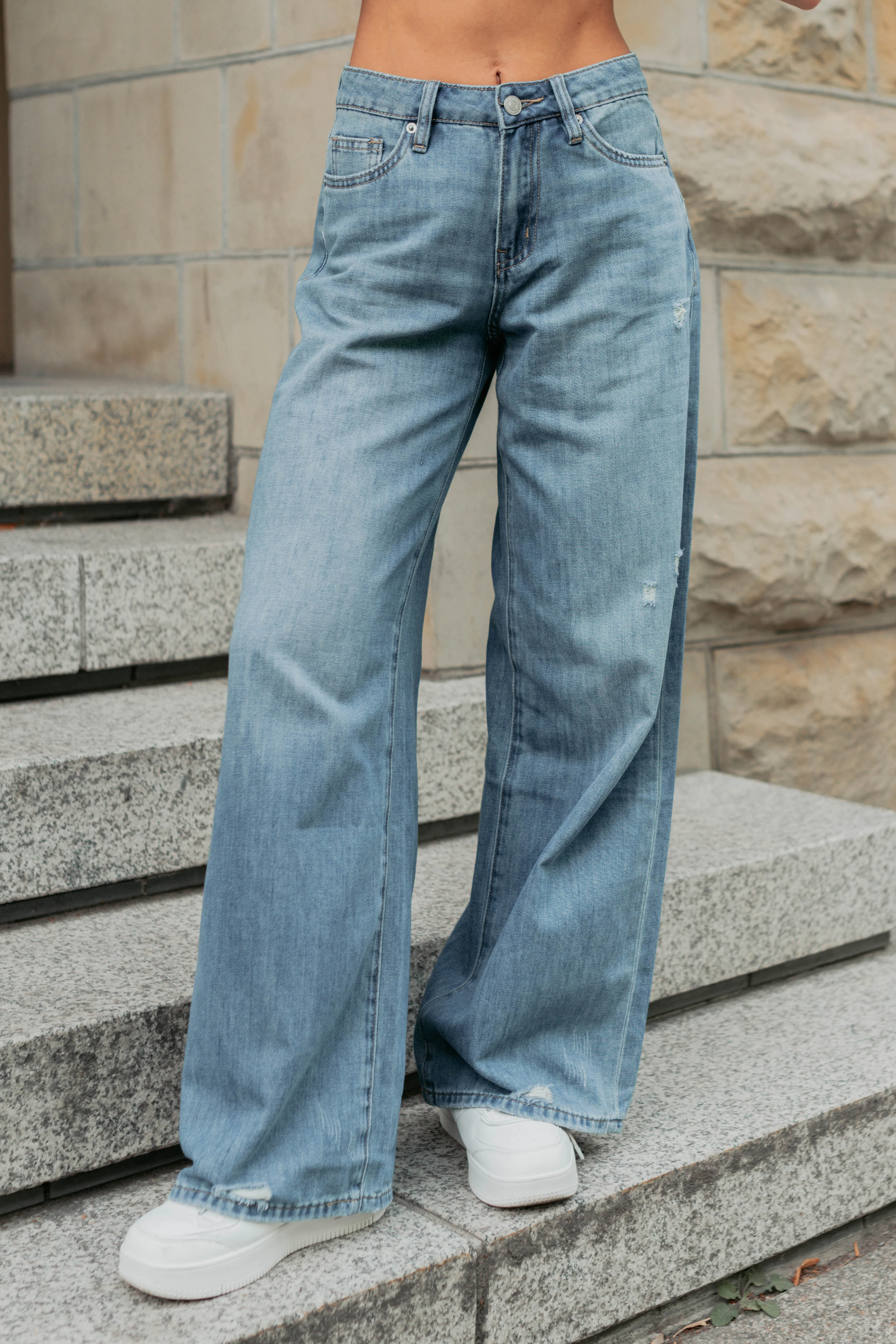 Jillian High Rise Wide Leg Mica Denim Jeans (Le Bleu) - Image 3