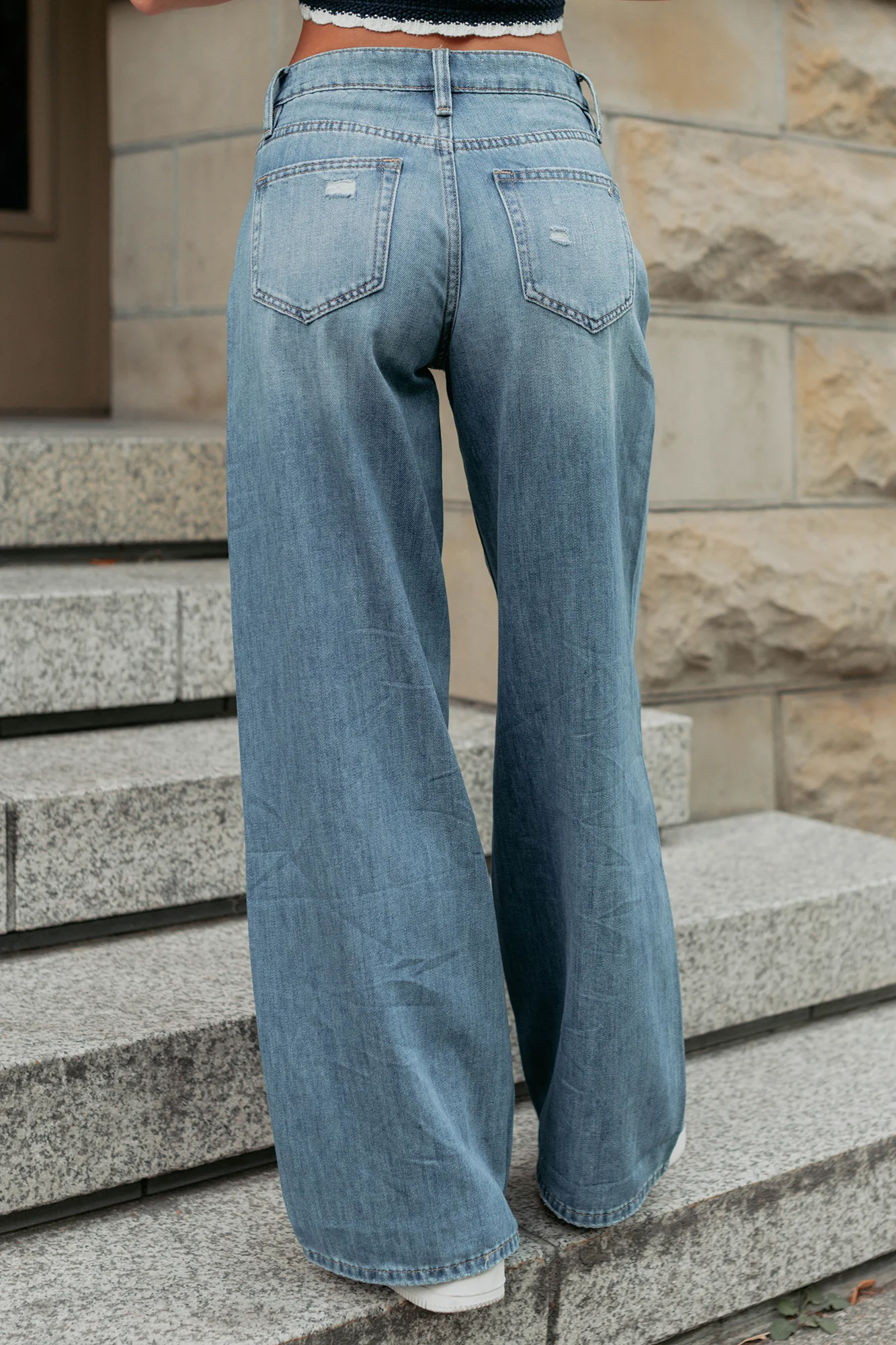 Jillian High Rise Wide Leg Mica Denim Jeans (Le Bleu) - Image 4
