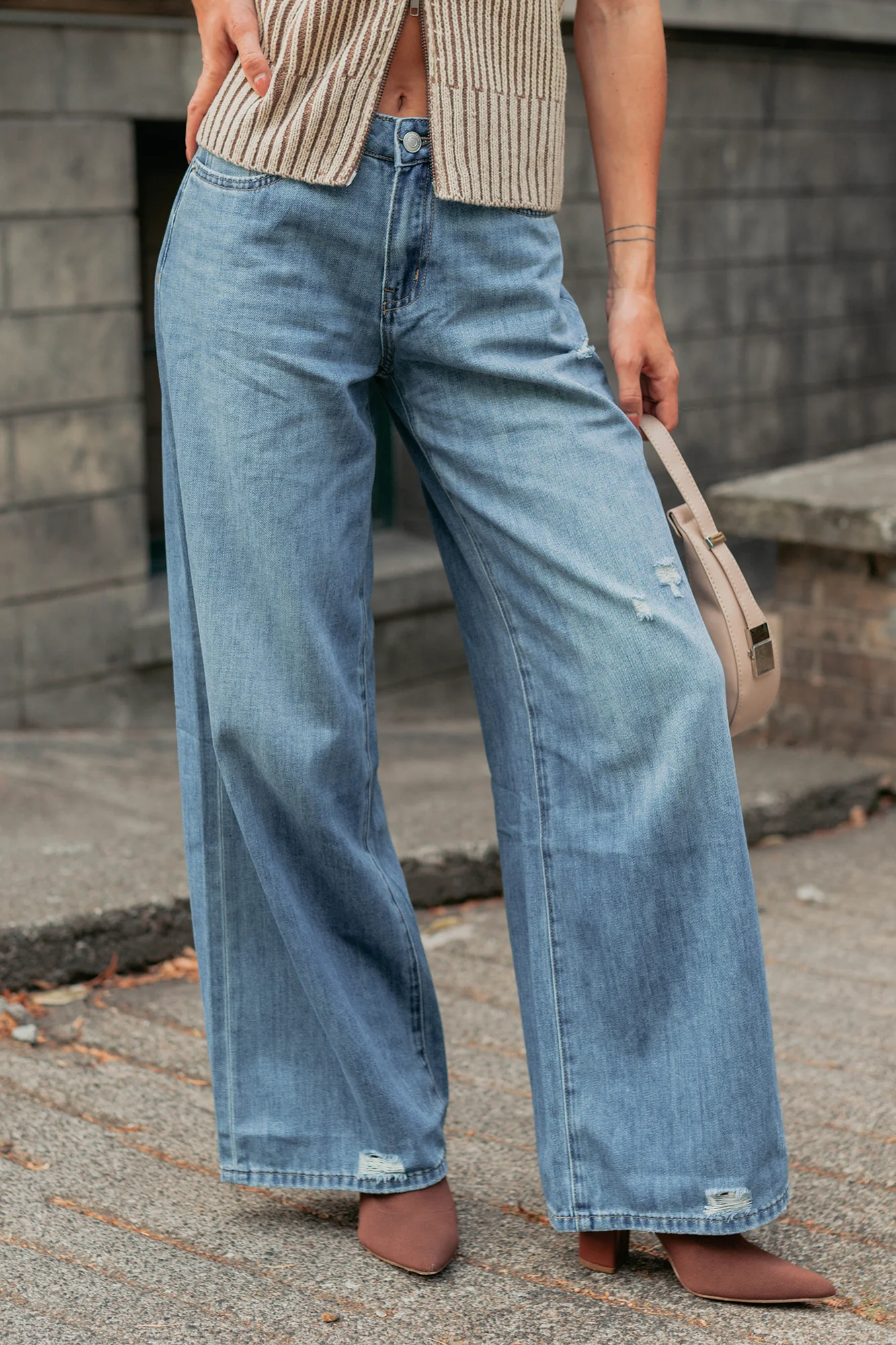 Jillian High Rise Wide Leg Mica Denim Jeans (Le Bleu) - Image 9