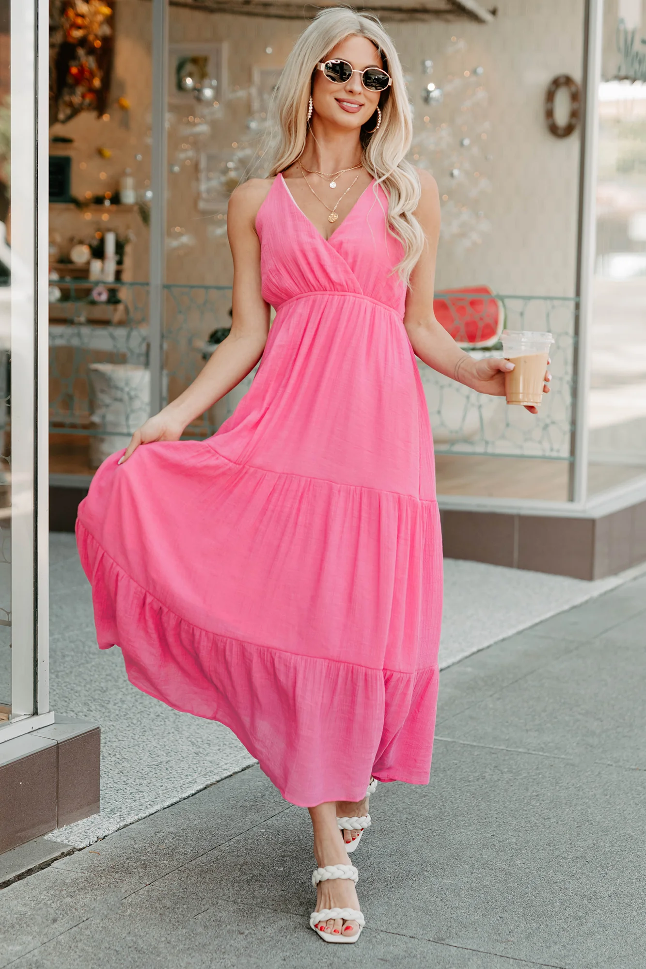 Just A Feeling Sleeveless Maxi Dress (Pink) - Image 3