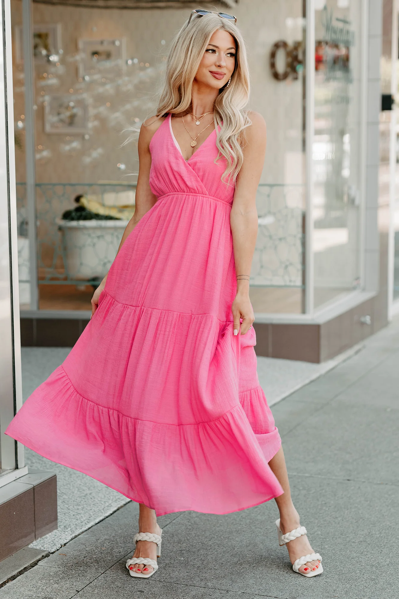 Just A Feeling Sleeveless Maxi Dress (Pink) - Image 6