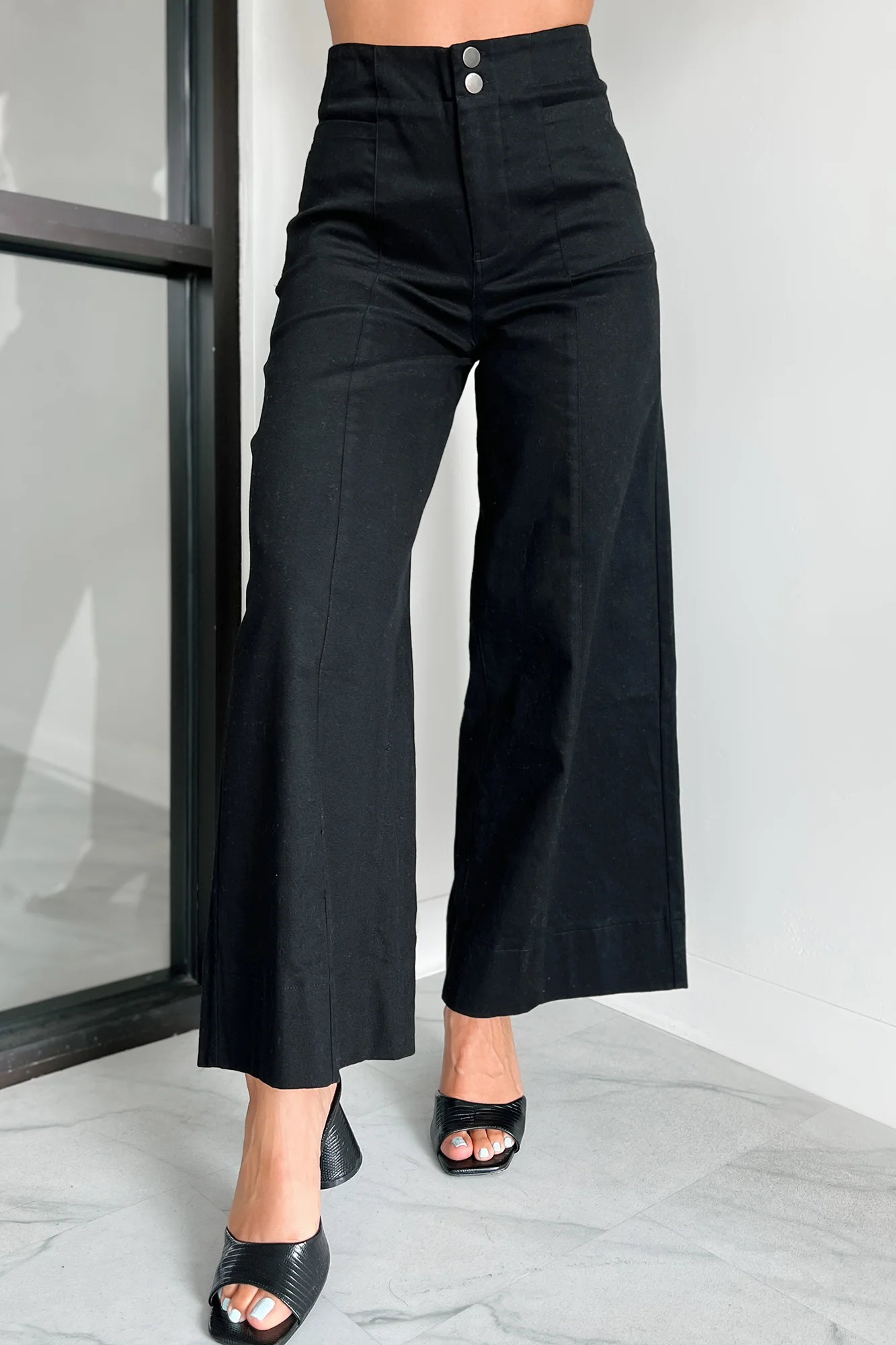 Just The Truth Wide Leg Pants (Black) - Image 5