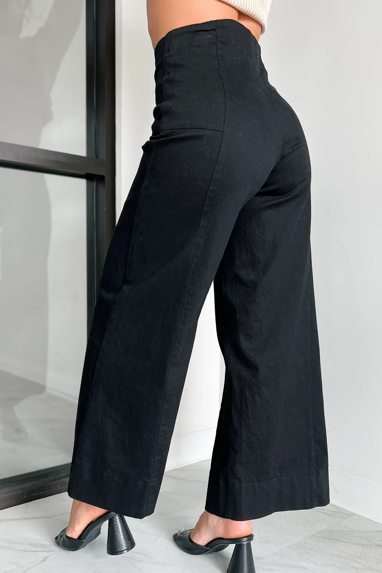 Just The Truth Wide Leg Pants (Black) - Image 6