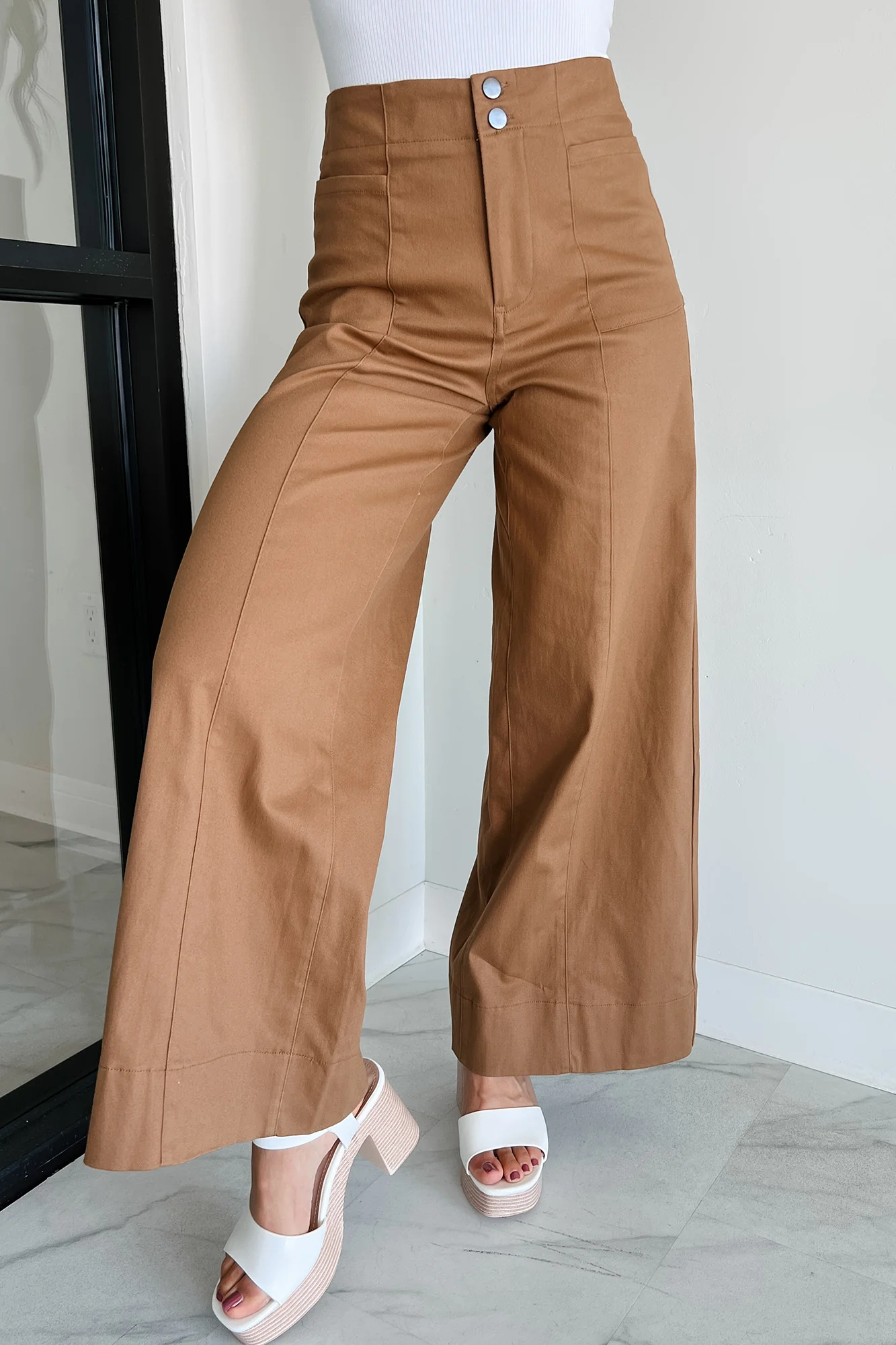 Just The Truth Wide Leg Pants (Camel) - Image 3