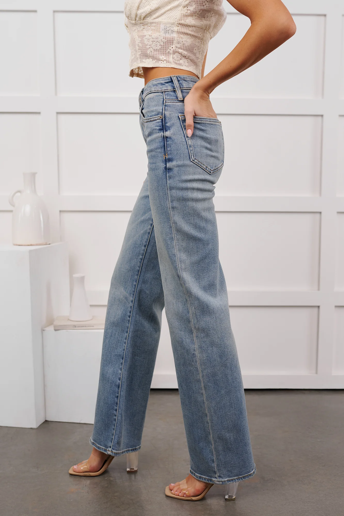 Kamryn Wide Leg Hidden Jeans (Medium Vintage) - Image 9