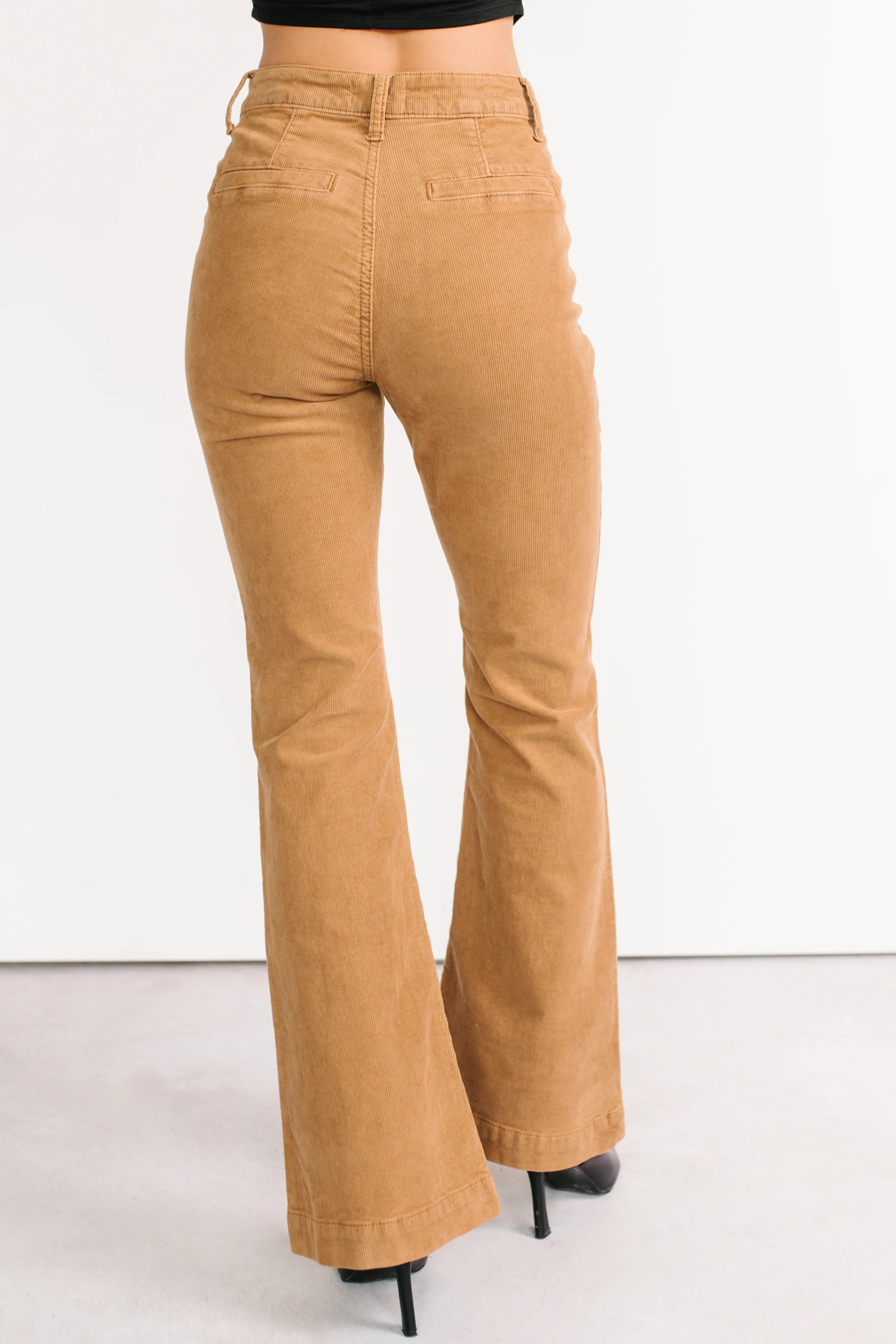 Kasen Corduroy Flare Sneak Peak Jeans (Camel) - Image 4