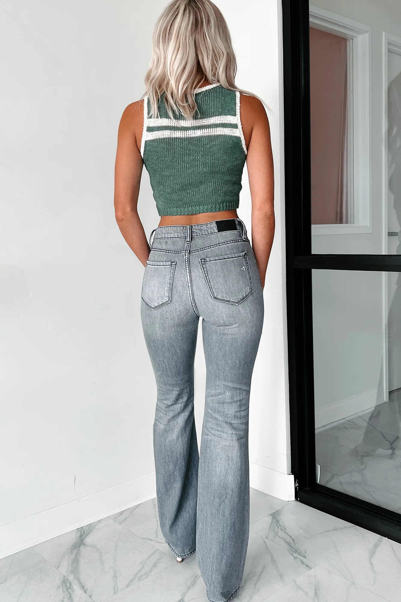 Katarina Striped Sweater Tank (Green/Cream) - Image 6