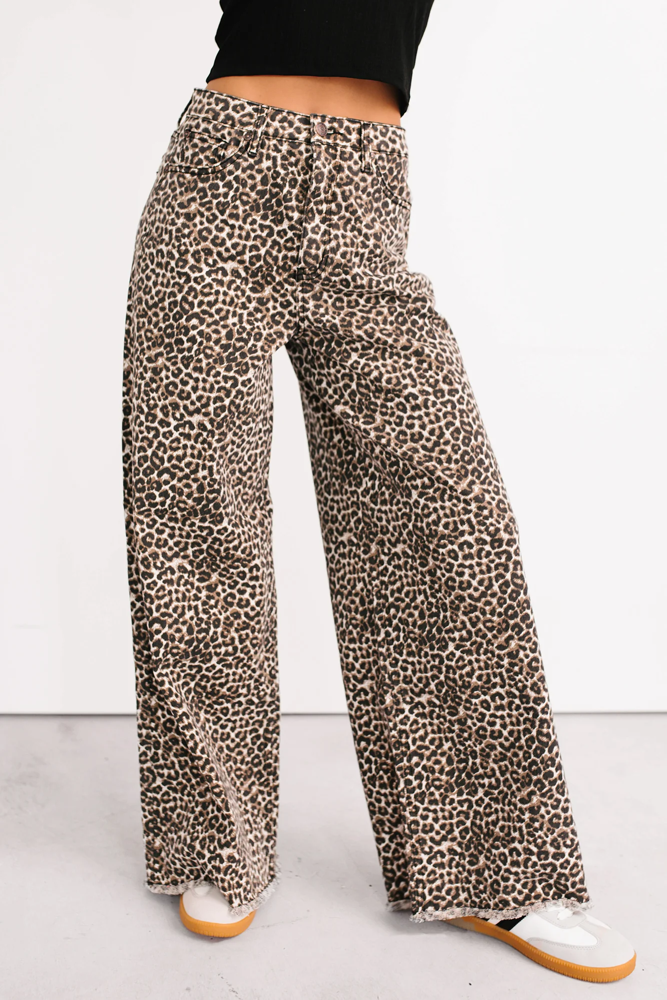 Kaya Tummy Control Wide Leg Saige Denim Jeans (Leopard) - Image 13