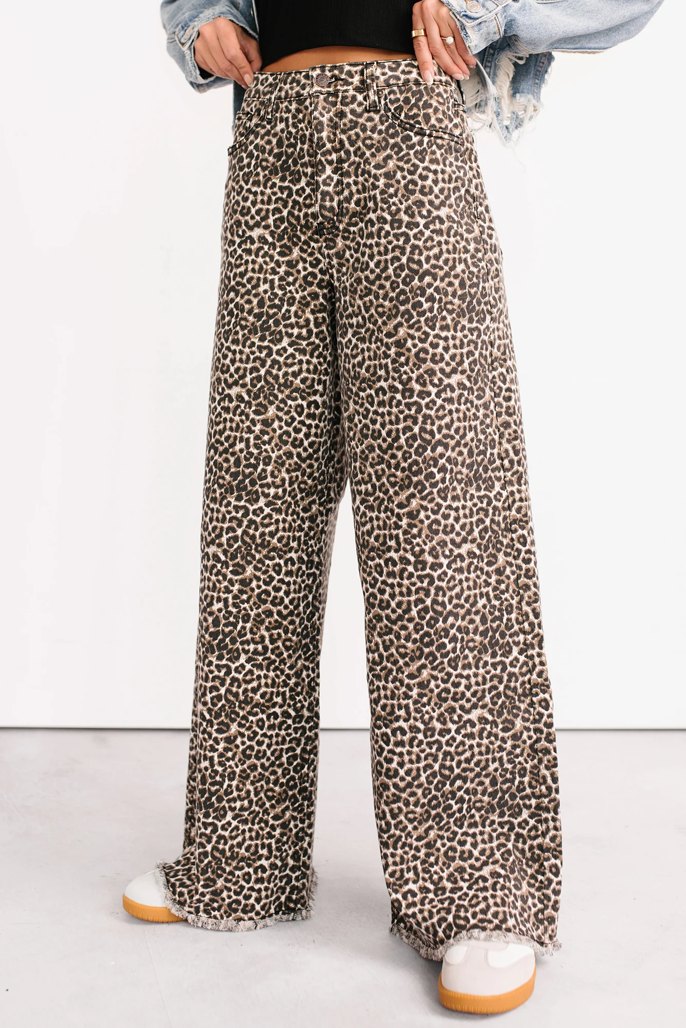 Kaya Tummy Control Wide Leg Saige Denim Jeans (Leopard) - Image 3