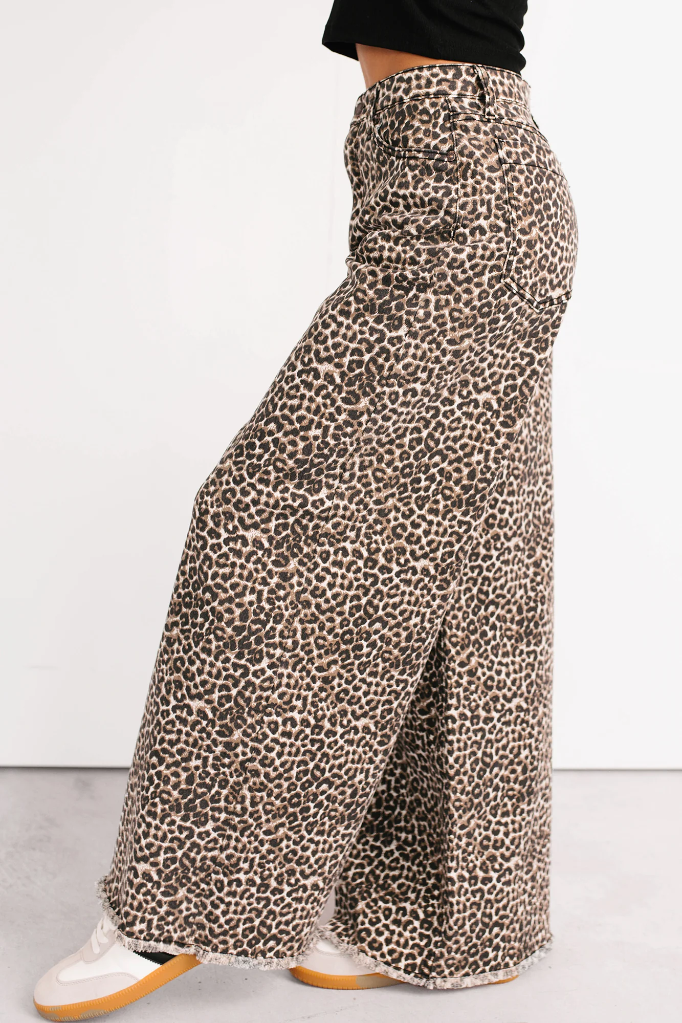 Kaya Tummy Control Wide Leg Saige Denim Jeans (Leopard) - Image 5