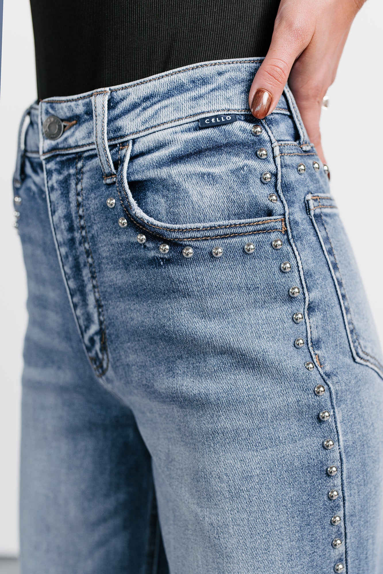 Kaylee High Rise Stud Detailed Cello Jeans (Medium) - Image 10