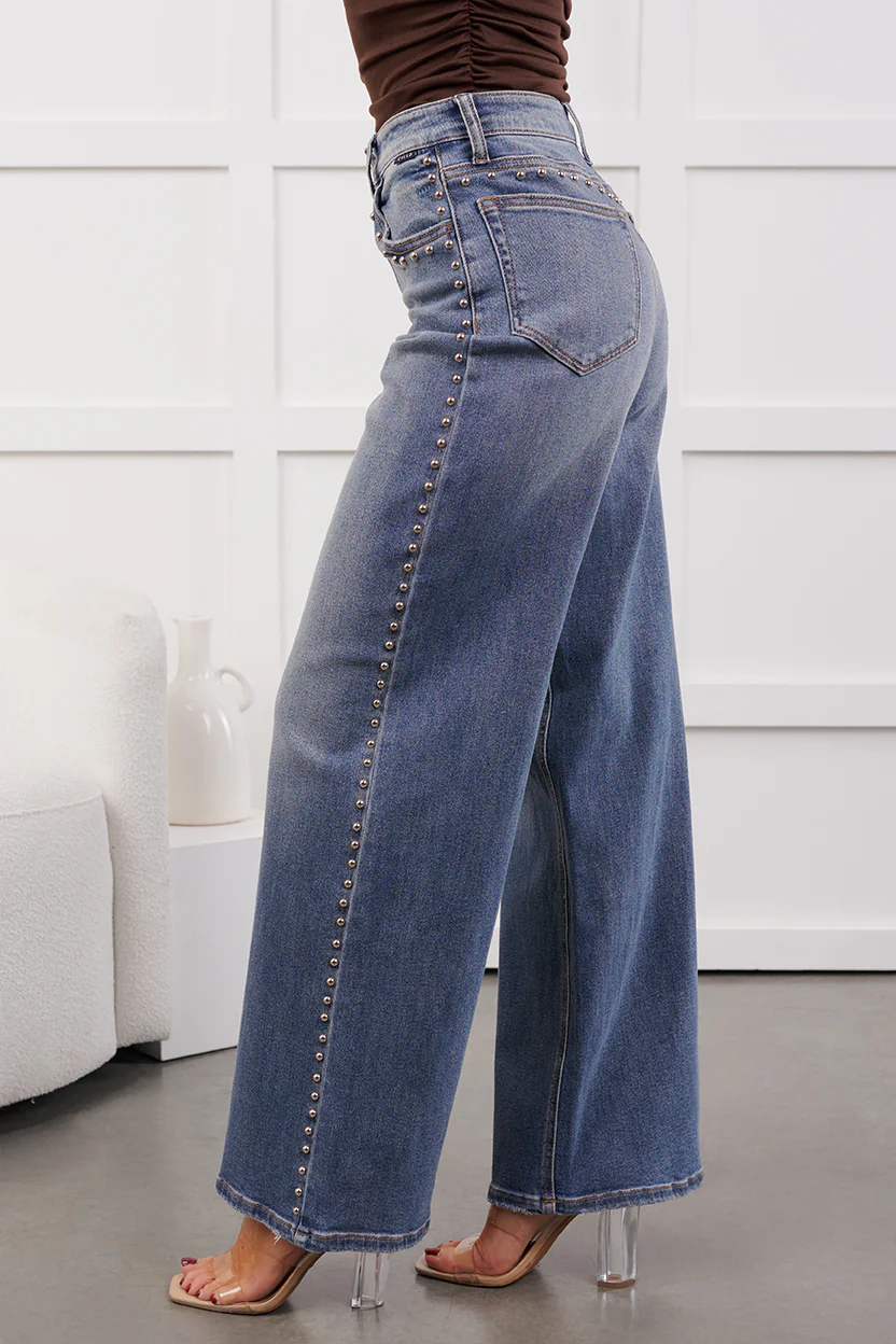 Kaylee High Rise Stud Detailed Cello Jeans (Medium) - Image 6