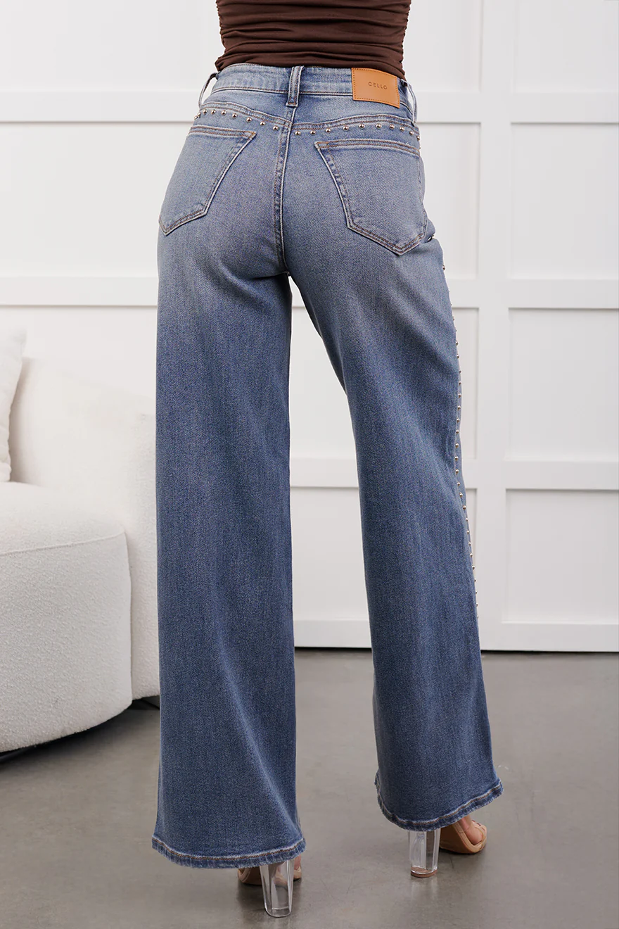 Kaylee High Rise Stud Detailed Cello Jeans (Medium) - Image 8