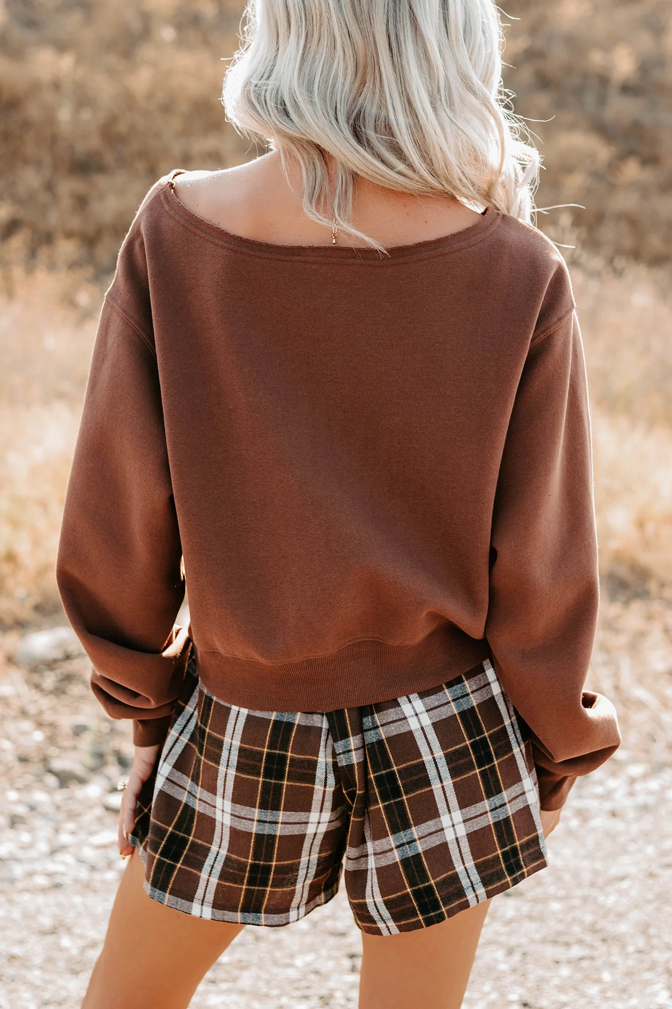 Keep It Sweet Boatneck Pullover Sweatshirt (Chestnut) - Image 5