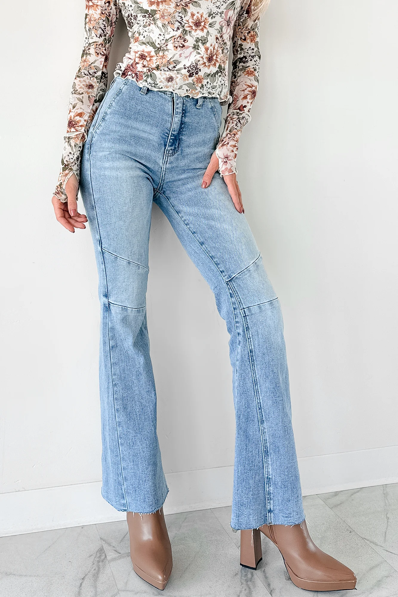 Keller Tummy Control Flare Saige Denim Jeans (Light) - Image 10