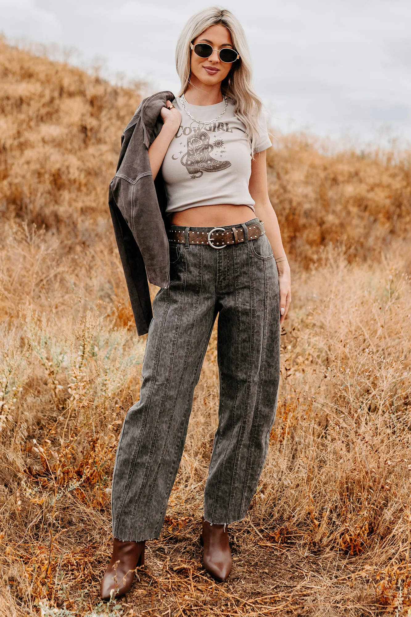 Kelsey Cheetah Seamed Barrel Hidden Jeans (Brown Cheetah) - Image 4