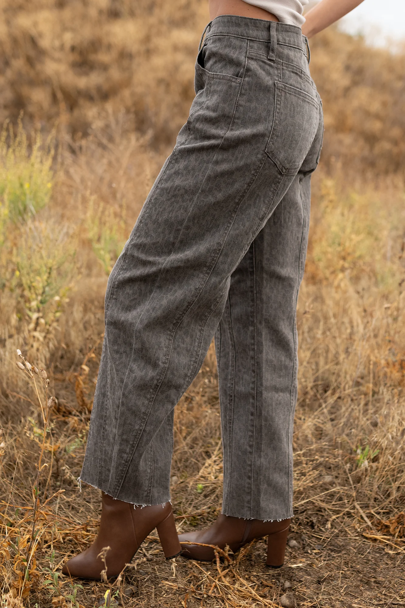 Kelsey Cheetah Seamed Barrel Hidden Jeans (Brown Cheetah) - Image 6