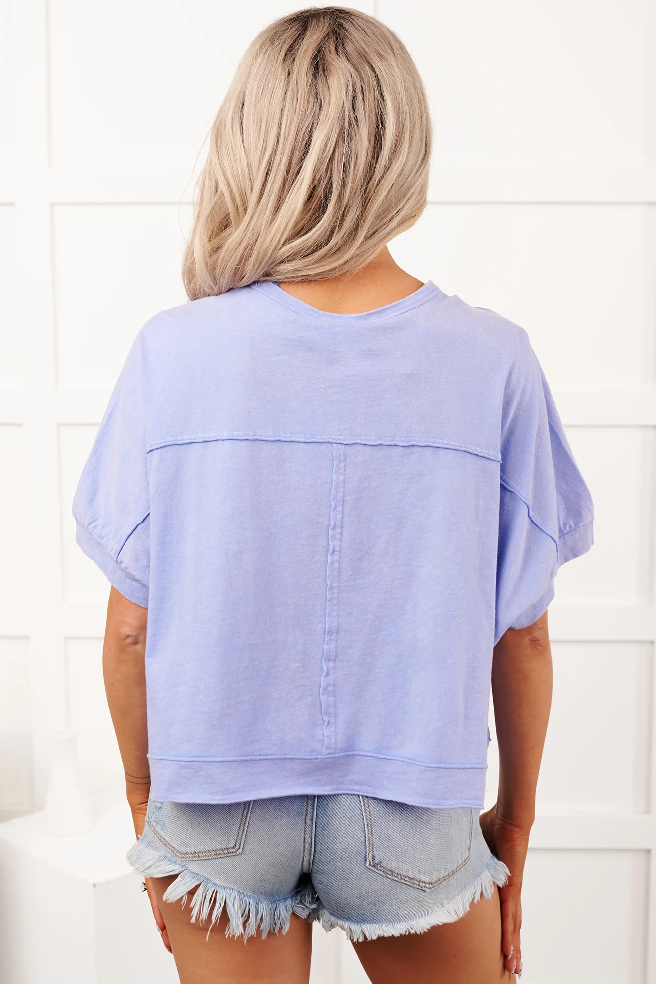 Kendrick Acid Wash Crop Top (Blue) - Image 4