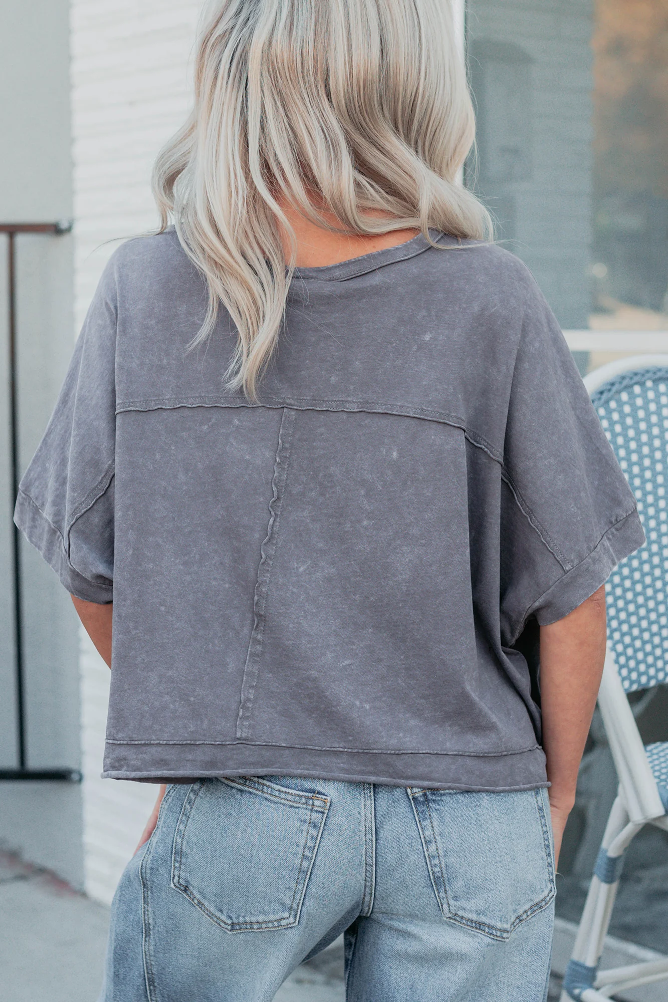 Kendrick Acid Wash Crop Top (Charcoal) - Image 5