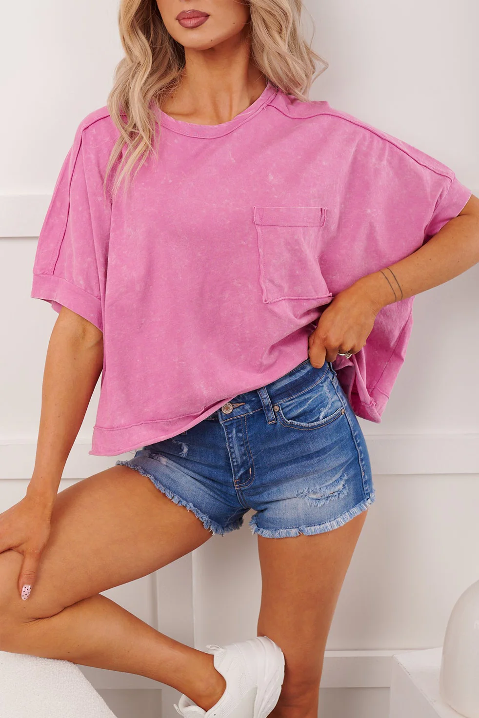 Kendrick Acid Wash Crop Top (Orchid) - Image 2