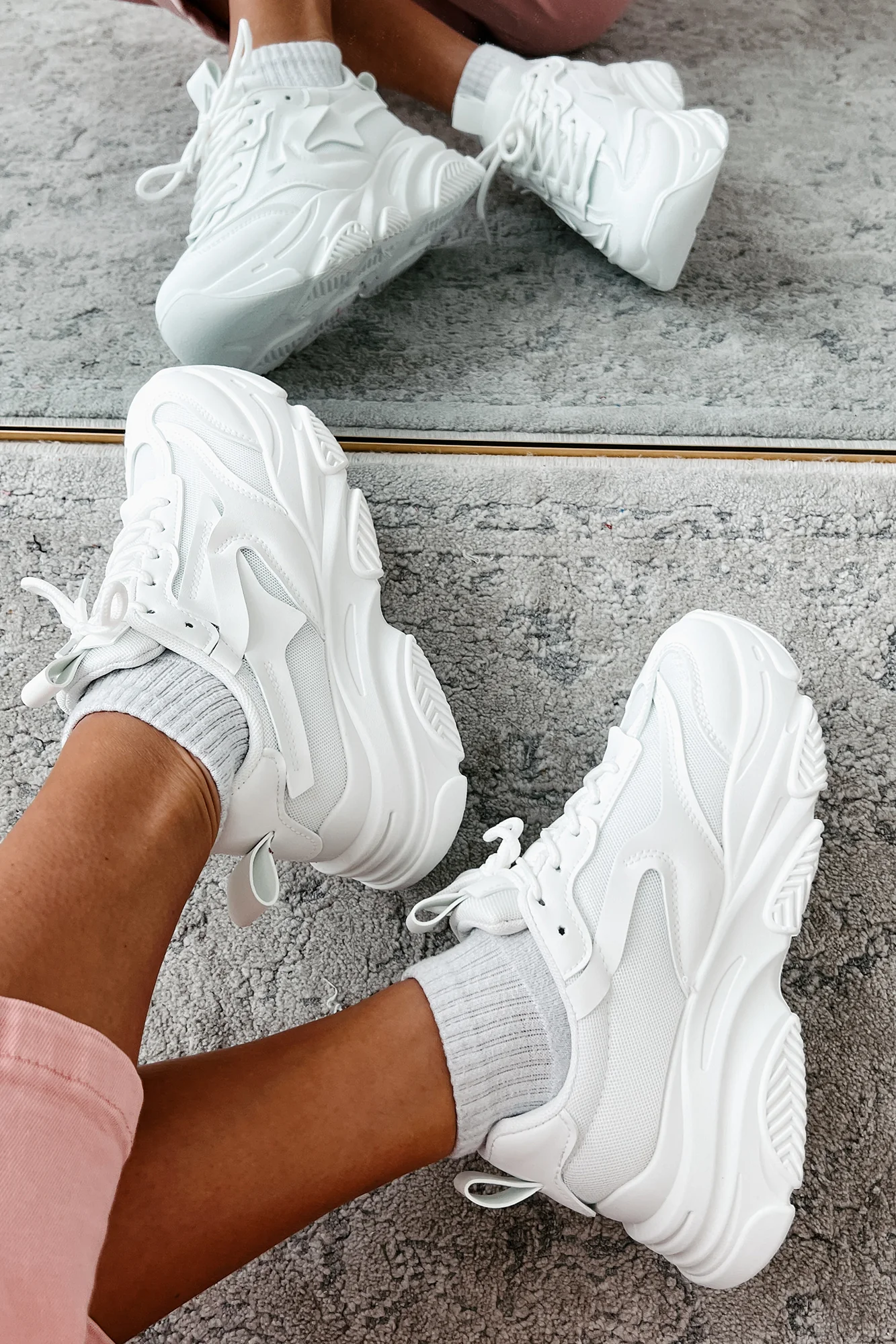Kick Starter Chunky Dad Sneakers (White) - Image 2
