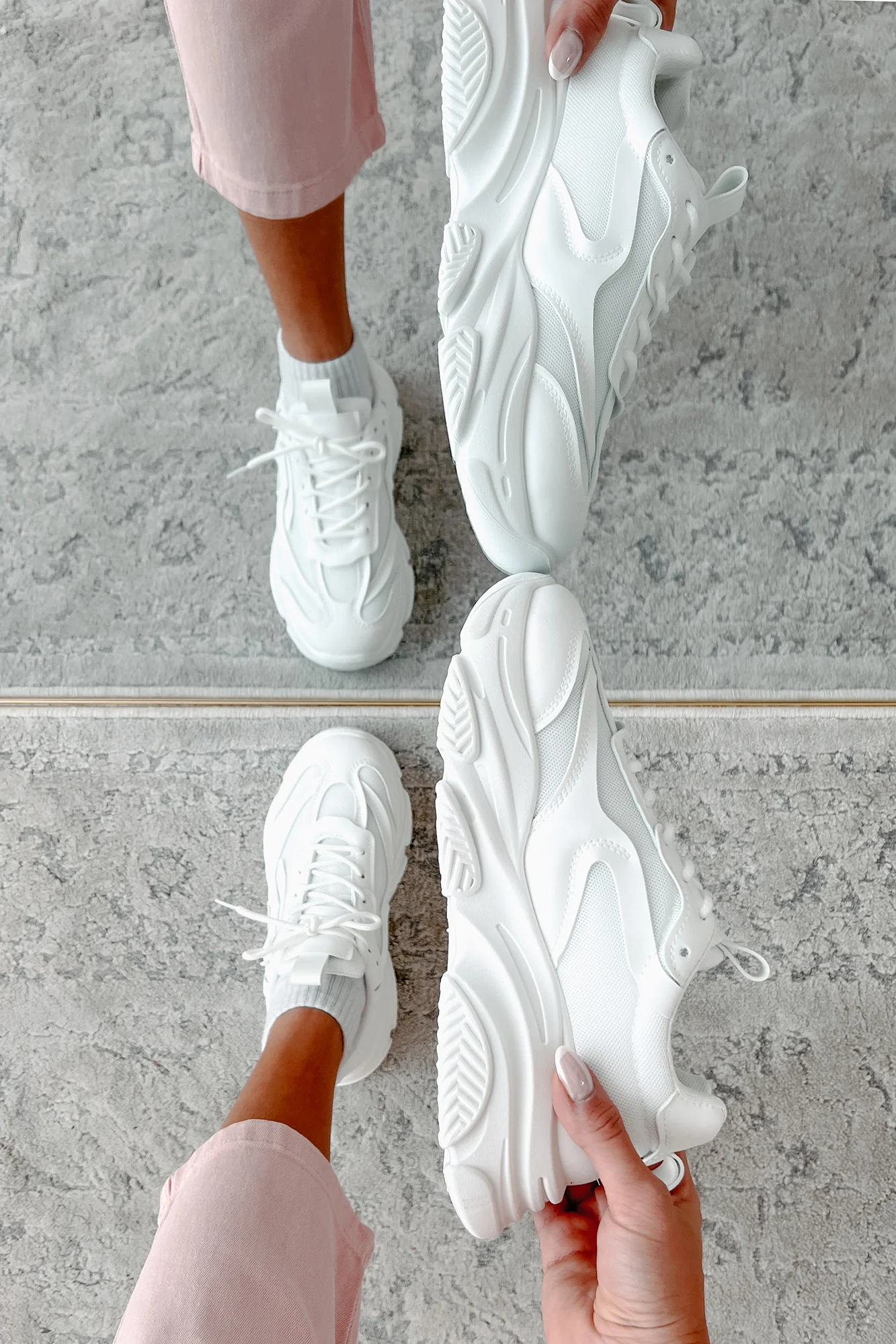 Kick Starter Chunky Dad Sneakers (White) - Image 3