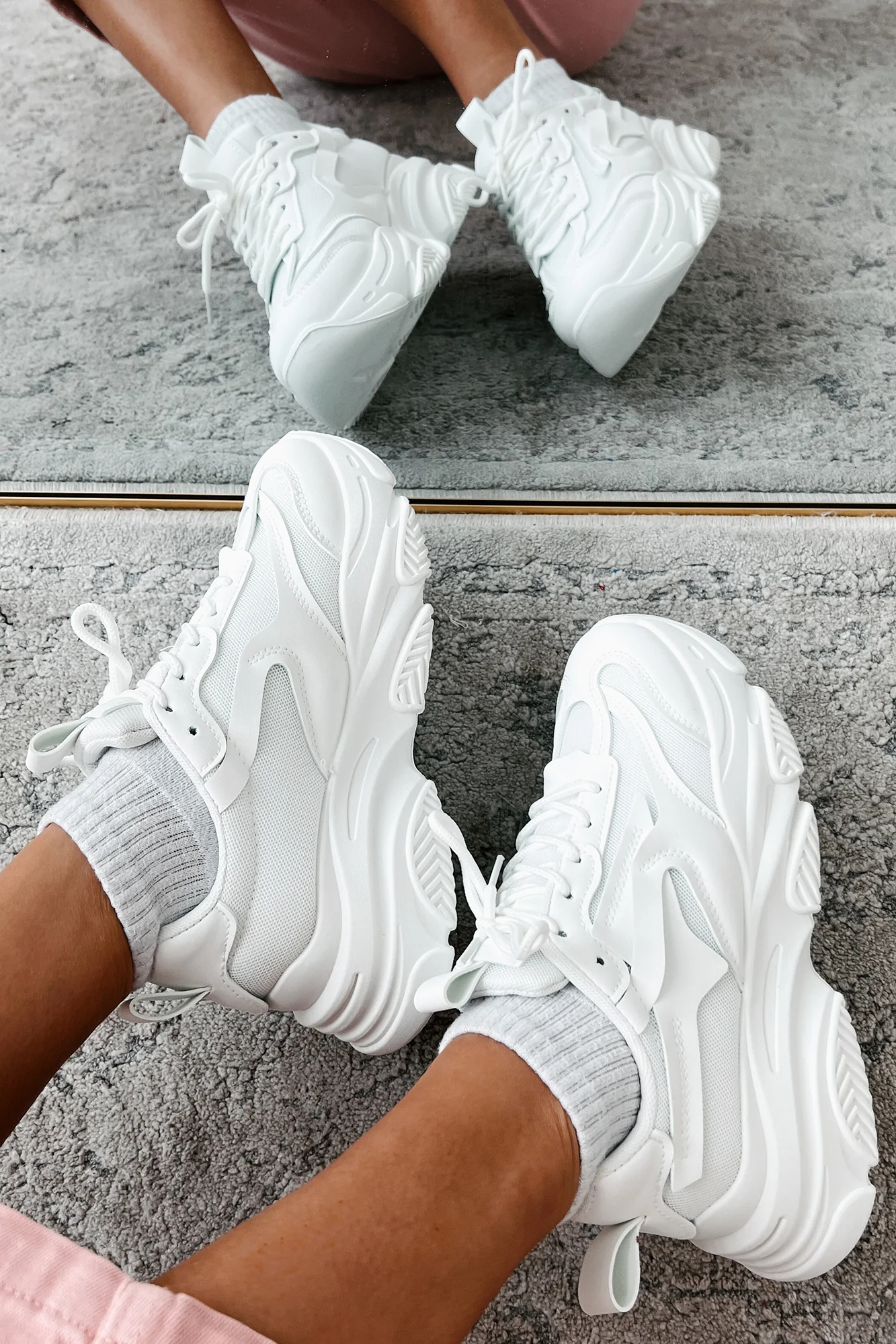 Kick Starter Chunky Dad Sneakers (White) - Image 5