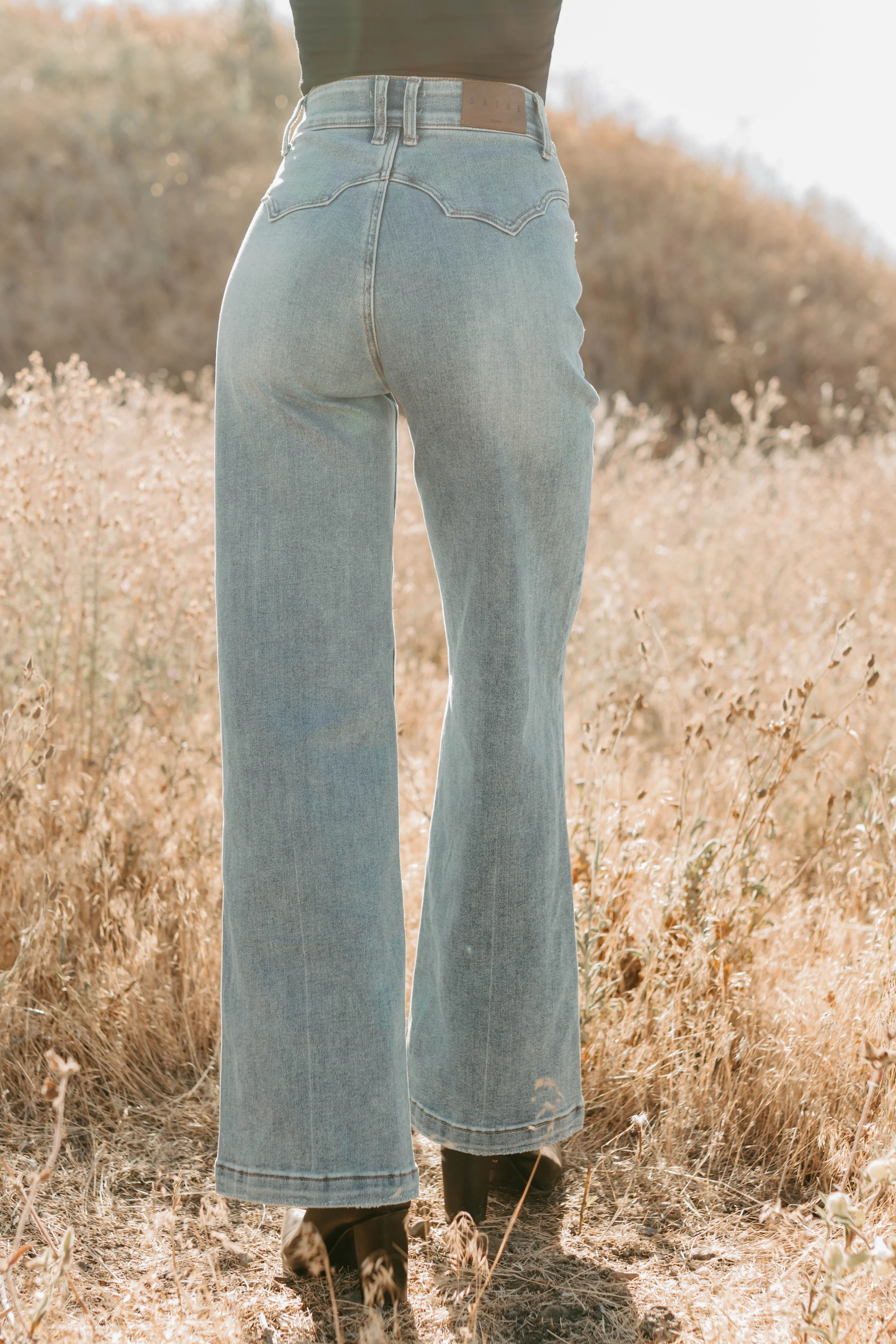Kiera Tummy Control Wide Leg Saige Denim Jeans (Medium) - Image 4