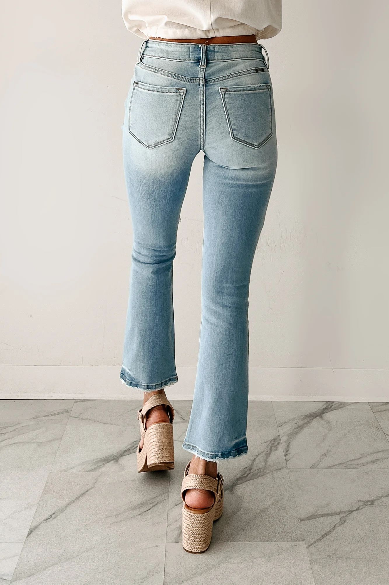 Koa Kick Flare Distressed Kancan Jeans (Light) - Image 6