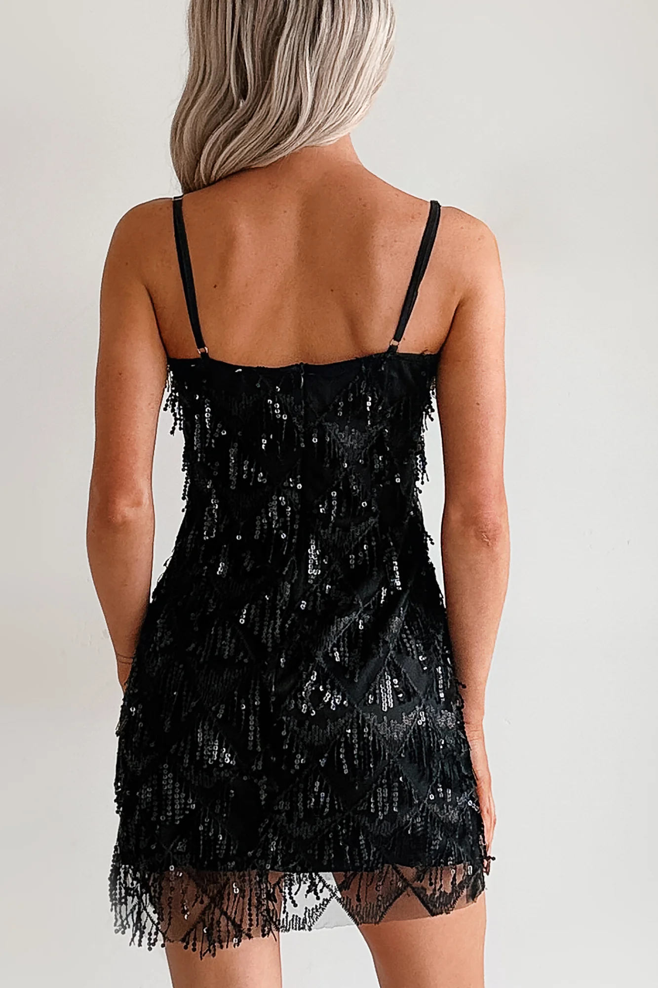 Lavish Looks Sleeveless Sequin Mini Dress (Black) - Image 5