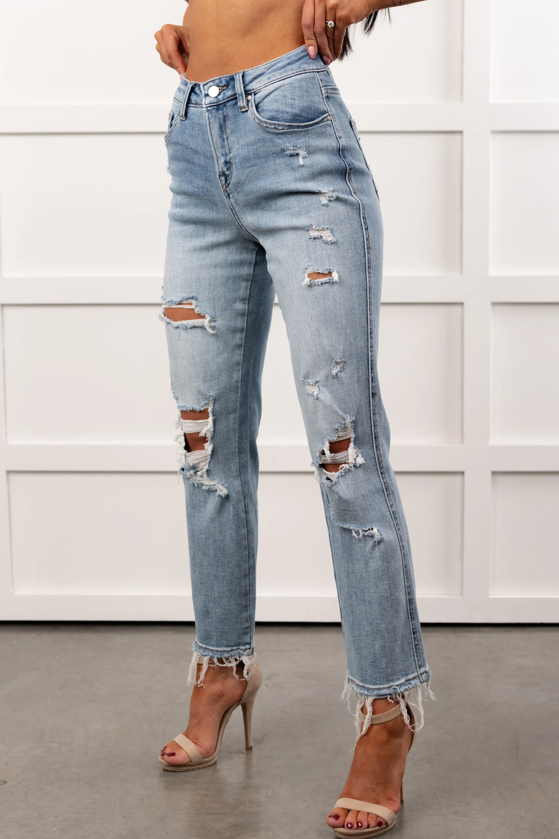 Lawrence Ripped Mica Denim Crop Jeans (Lunaria) - Image 2