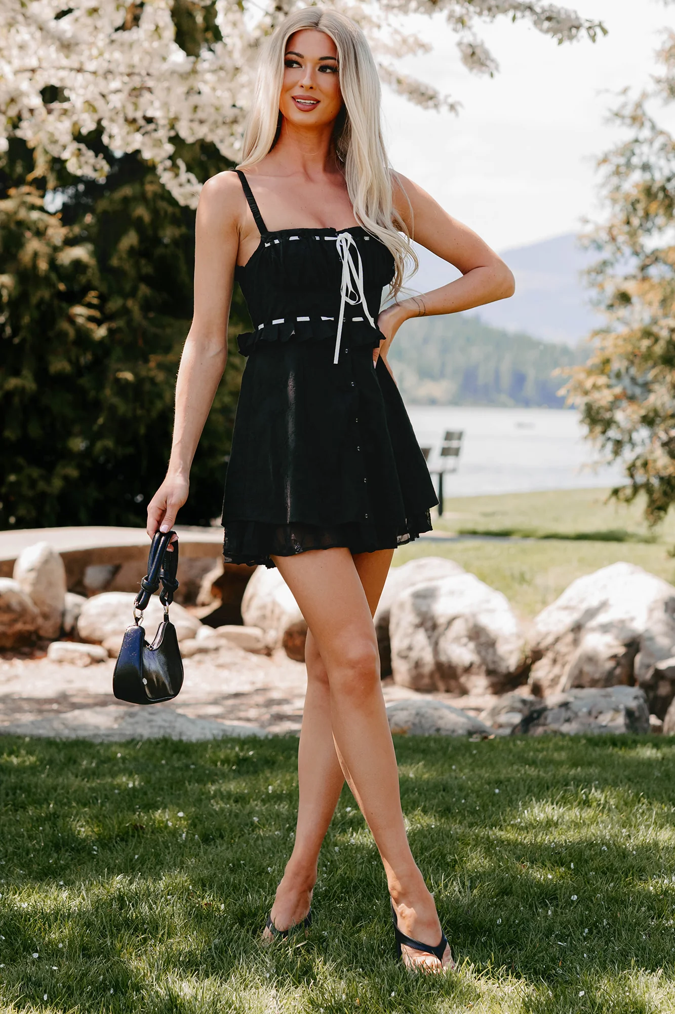 Lead With Love Sleeveless Embroidered Mini Dress (Black) - Image 2